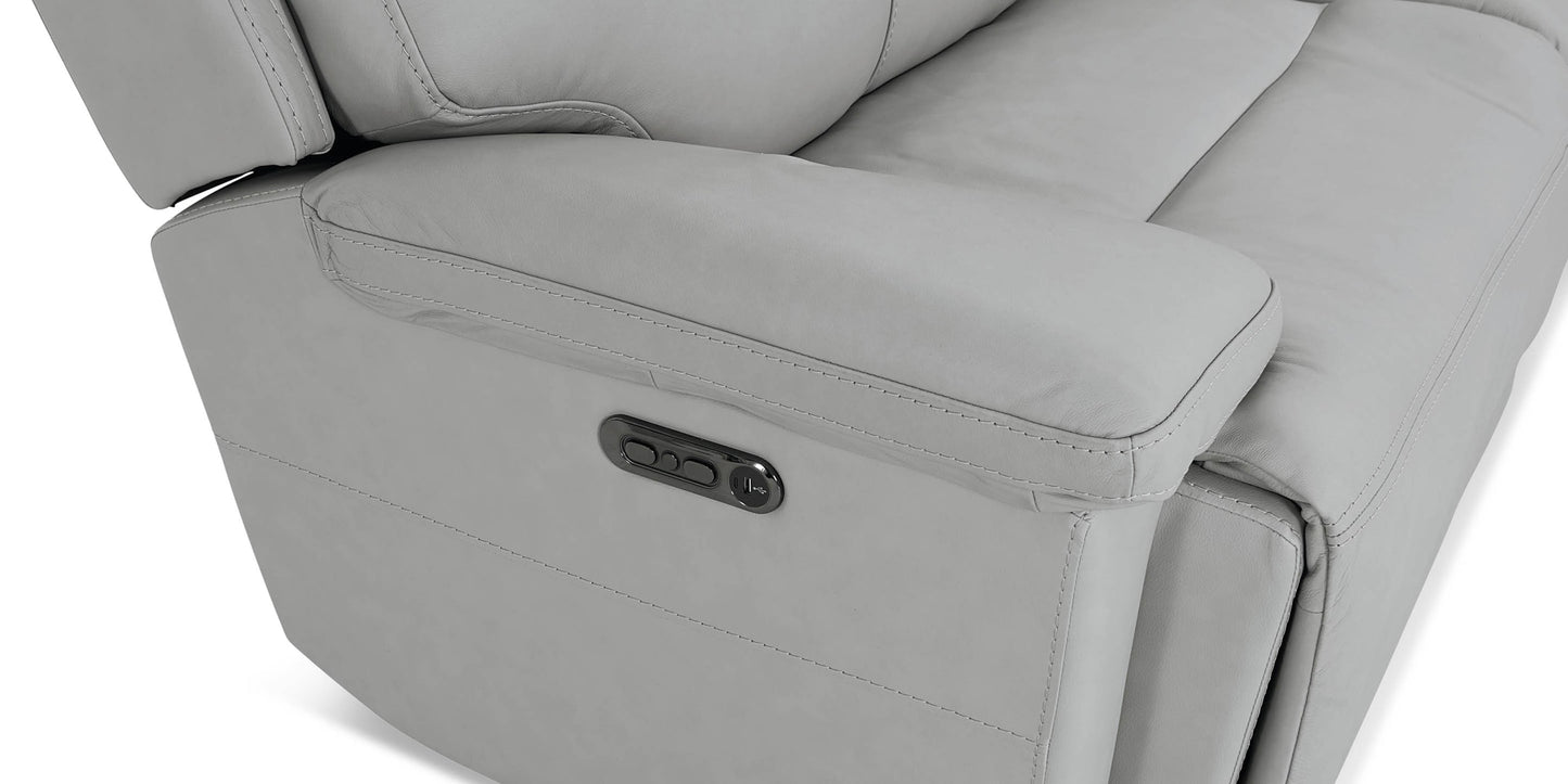Fletcher Leather Power Reclining Sectional Bassett