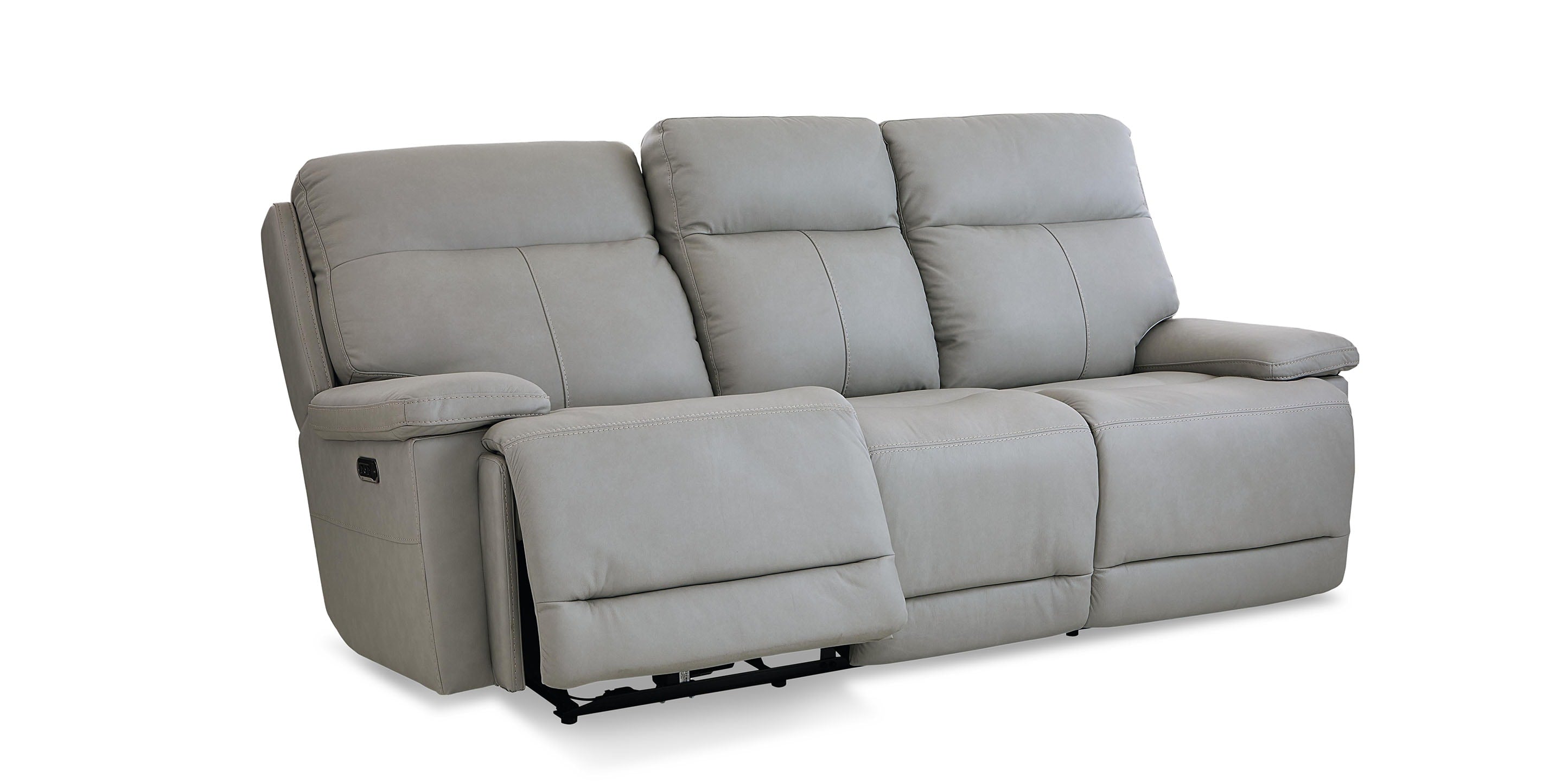 Bassett Fletcher Sofa with Power — Custom Fabric Reclining, Made in USA