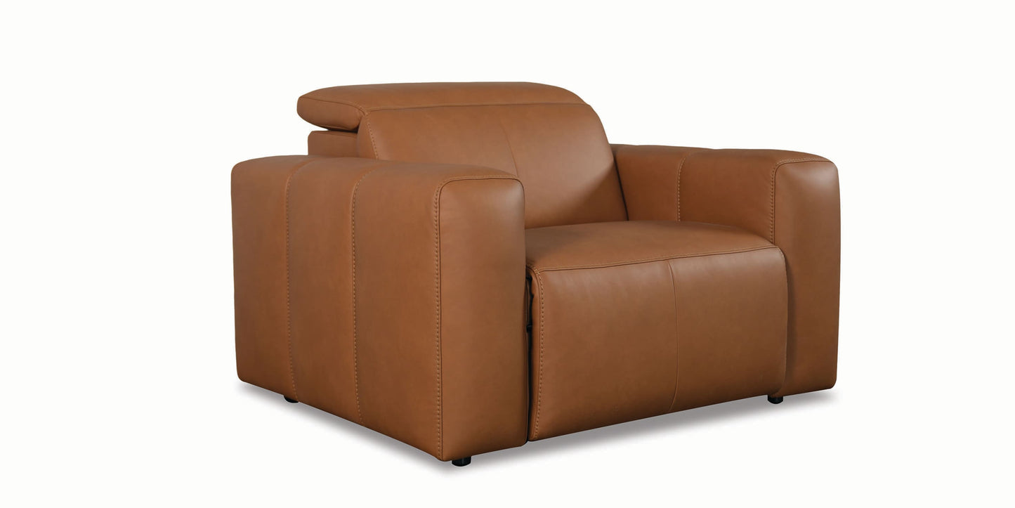 Airy Leather Power Recliner Bassett