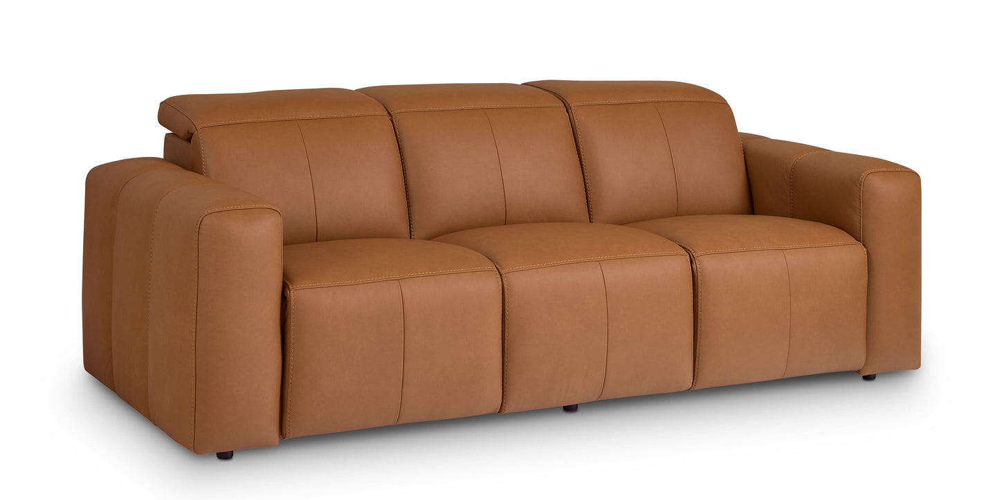 Bassett Airy Sofa — Power Reclining, Top-Grain Leather Bassett Reclining Sofa