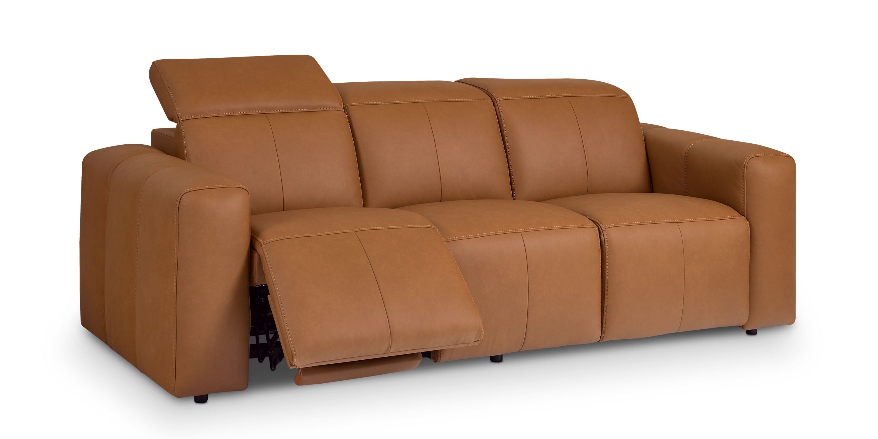 Bassett Airy Sofa — Power Reclining, Top-Grain Leather Bassett Reclining Sofa
