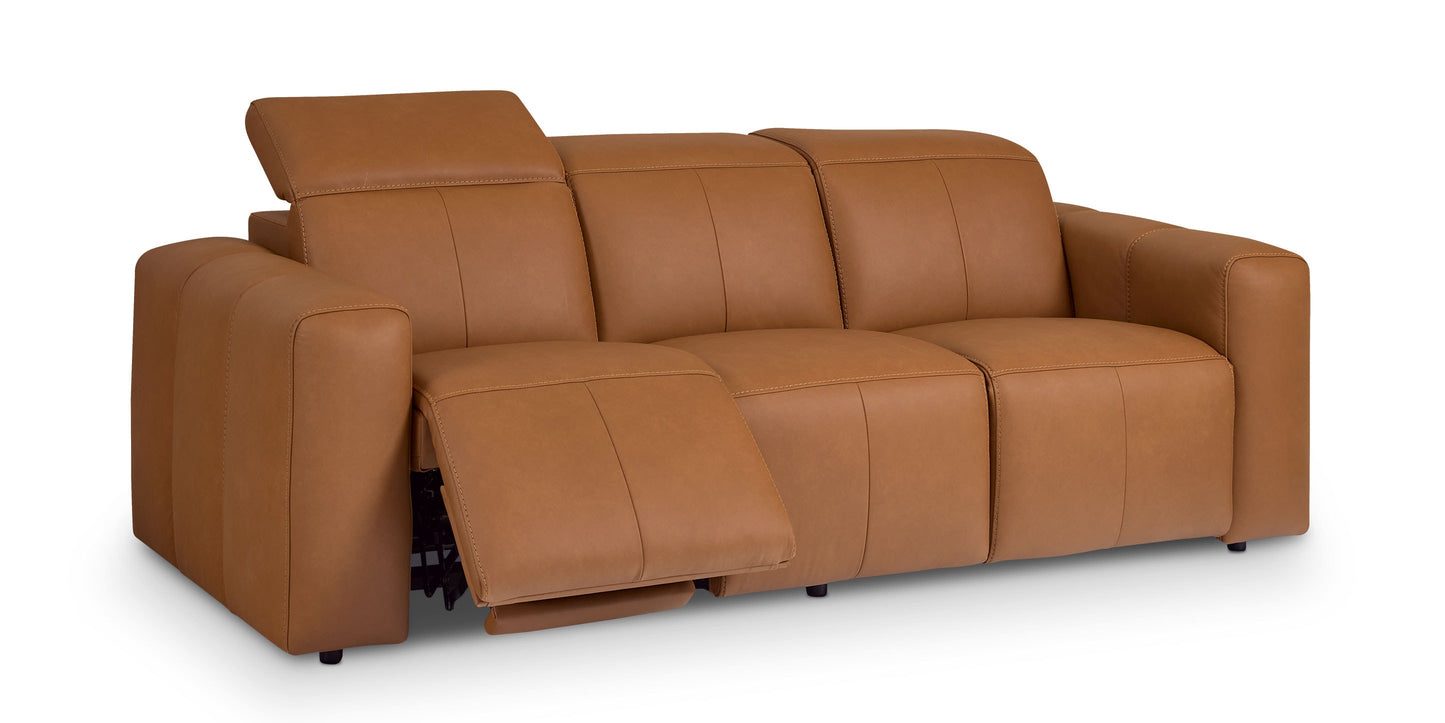Bassett Airy Sofa — Power Reclining, Top-Grain Leather Bassett Reclining Sofa