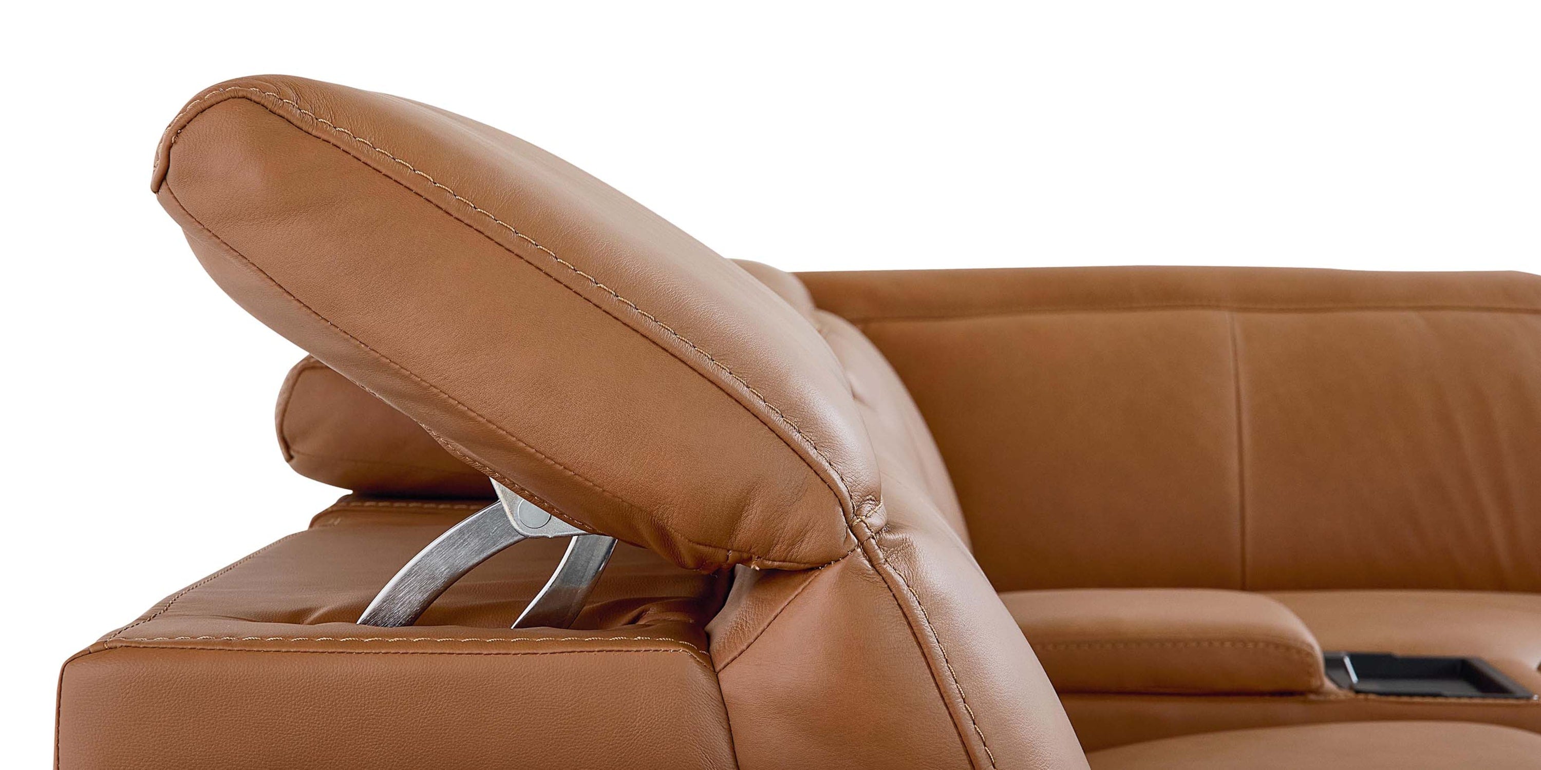 Airy Leather Power Reclining Sectional Bassett
