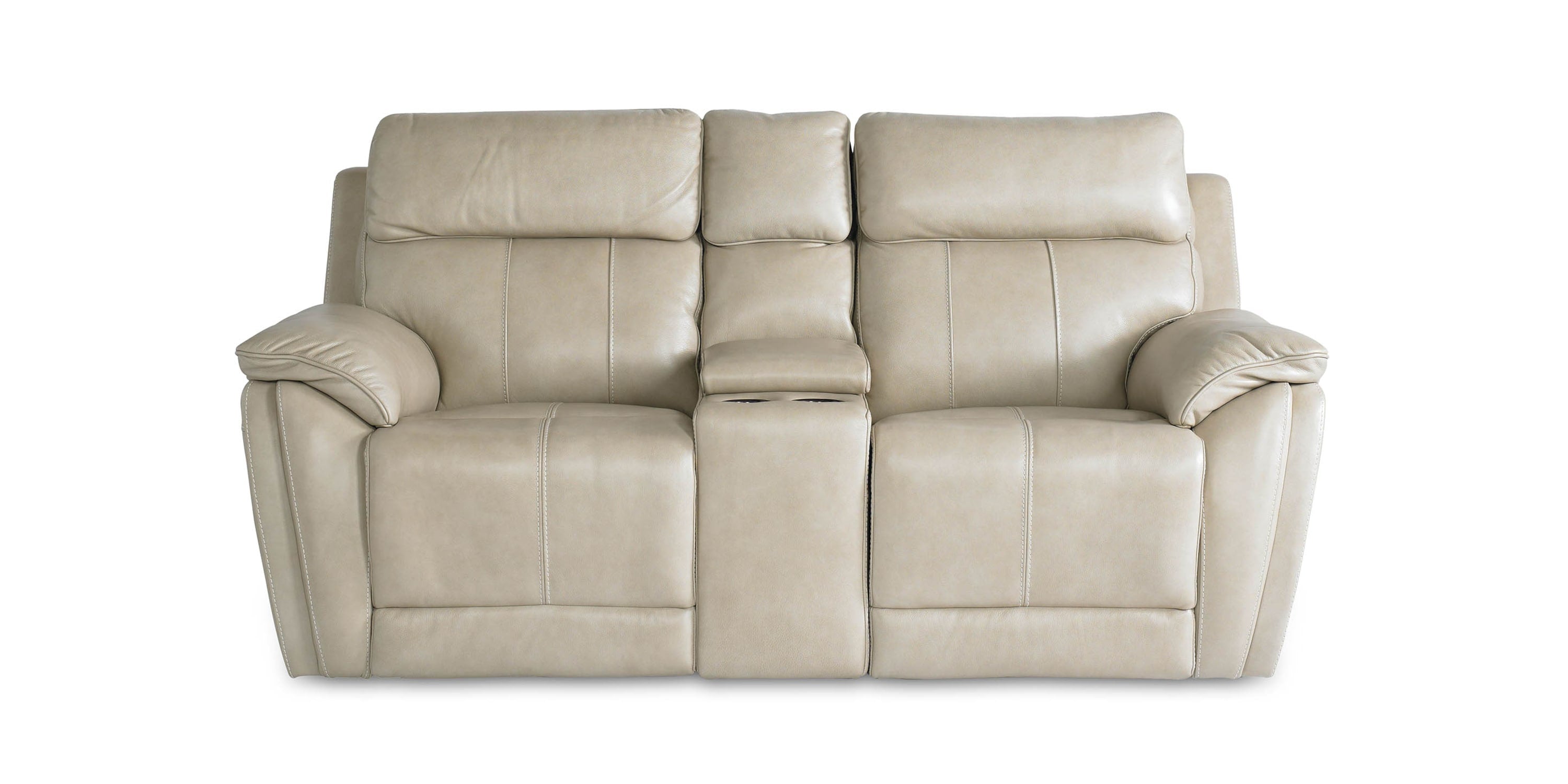 Levitate Leather Power Reclining Loveseat with Center Console Bassett