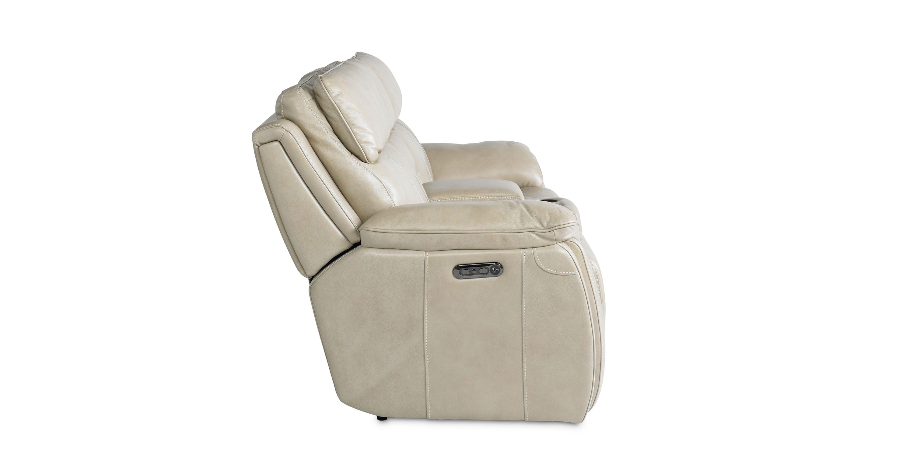 Levitate Leather Power Reclining Loveseat with Center Console Bassett