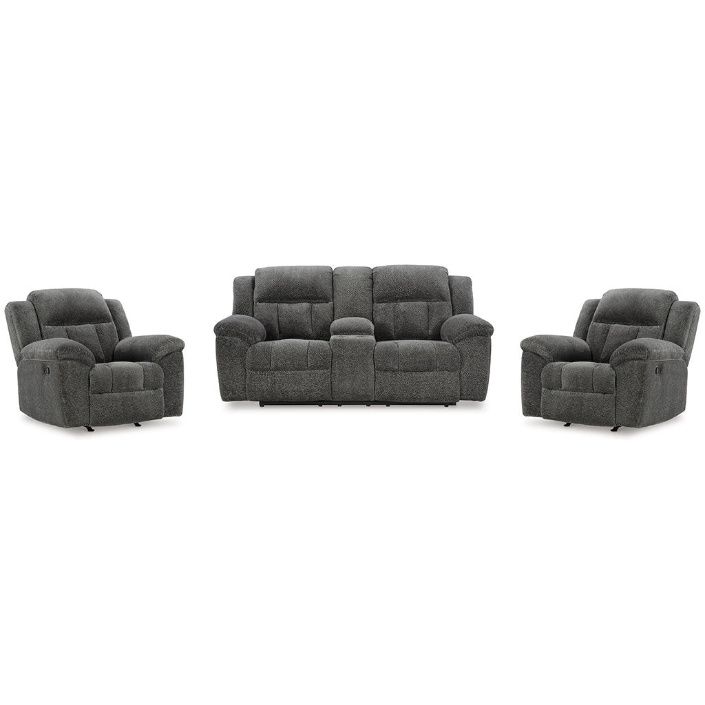 Frohn Reclining Loveseat with Console and 2 Recliners Signature Design by Ashley® Uncategorized