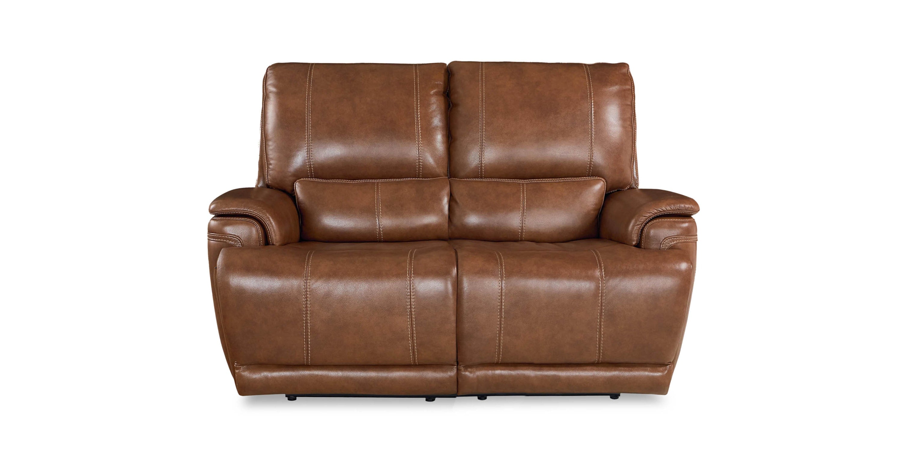 Burlington Leather Power Reclining Loveseat Bassett