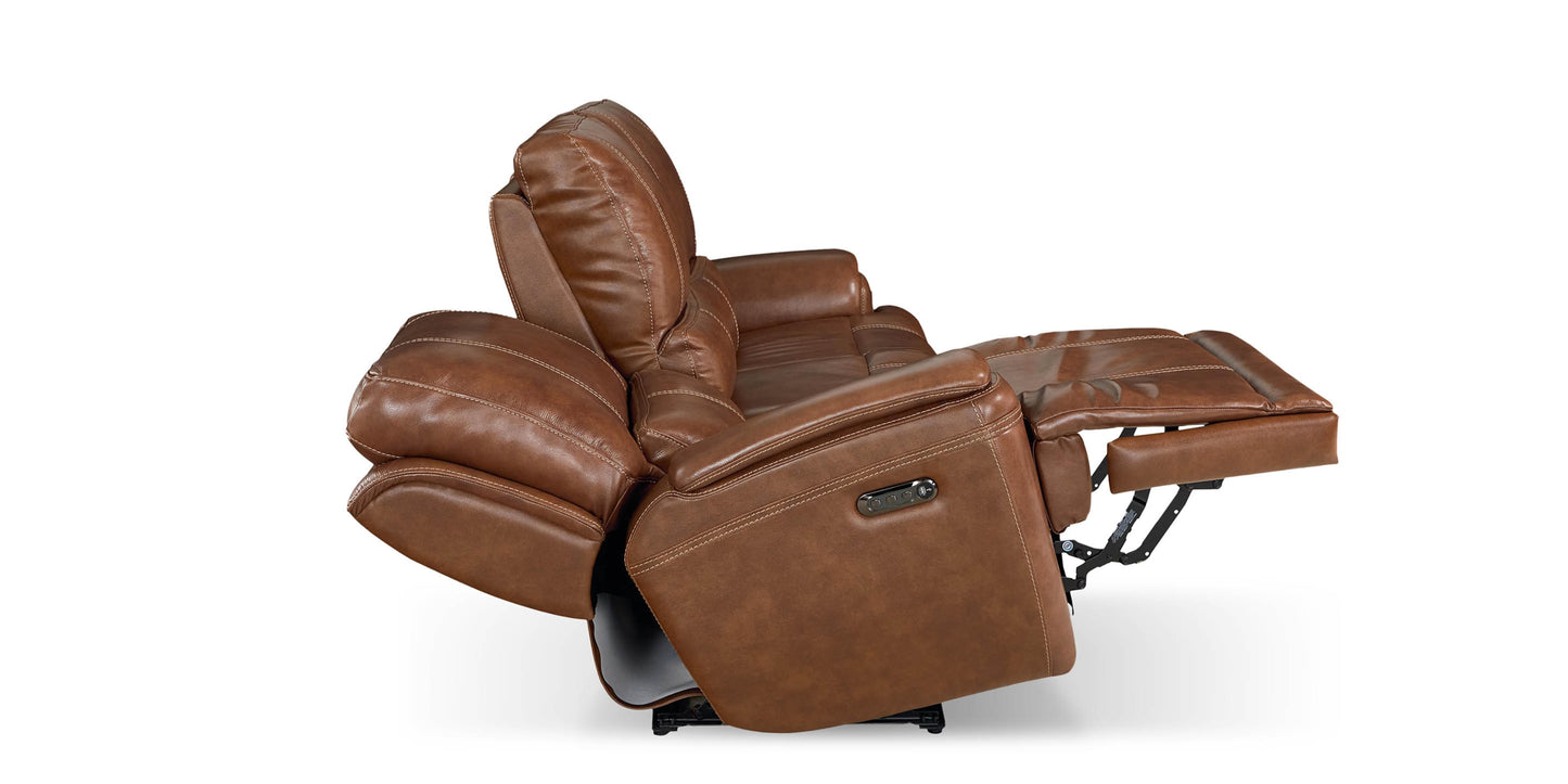 Burlington Leather Power Reclining Sofa