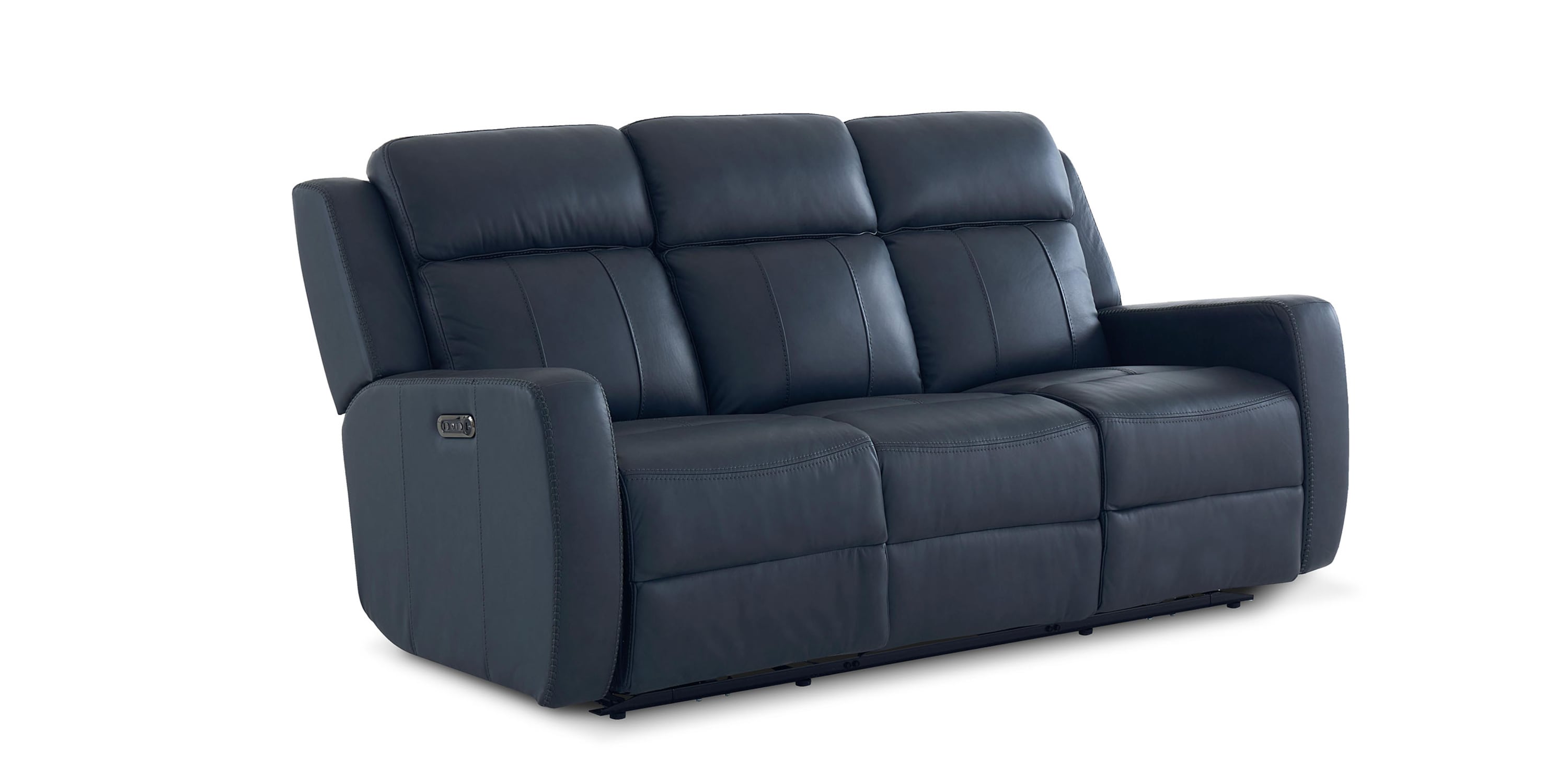 Norwood Leather Power Reclining Sofa Bassett