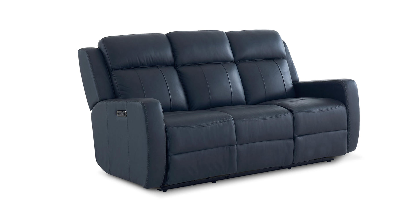 Norwood Leather Power Reclining Sofa Bassett