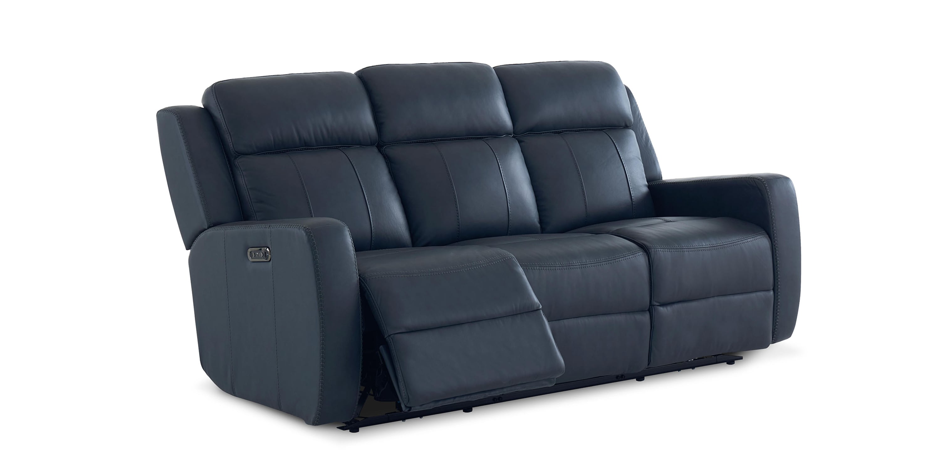 Norwood Leather Power Reclining Sofa Bassett