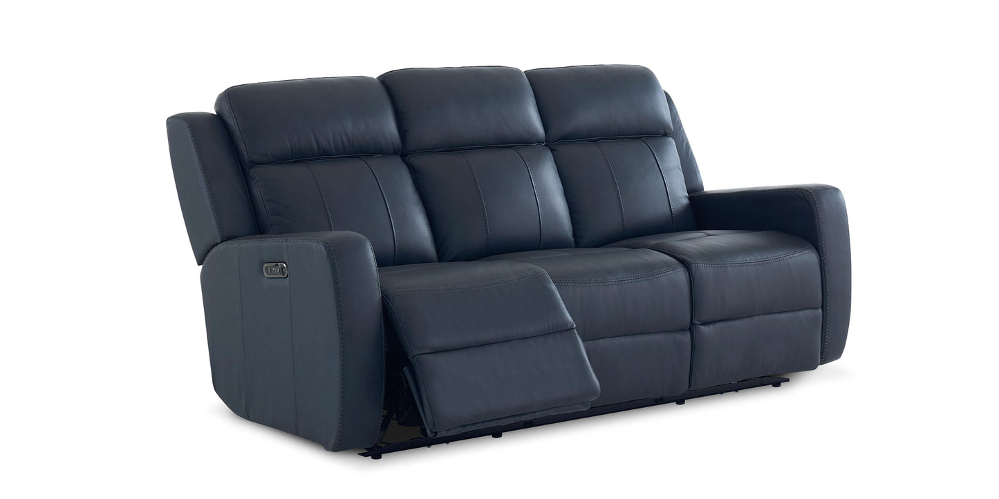Norwood Leather Power Reclining Sofa Bassett
