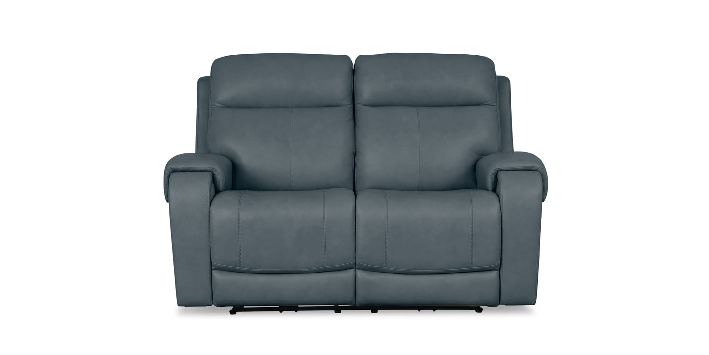 Avery Leather Power Reclining Loveseat Bassett
