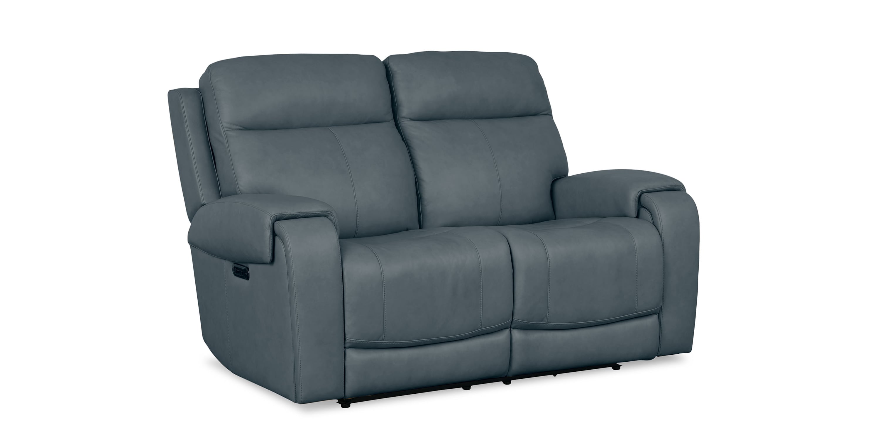Avery Leather Power Reclining Loveseat Bassett