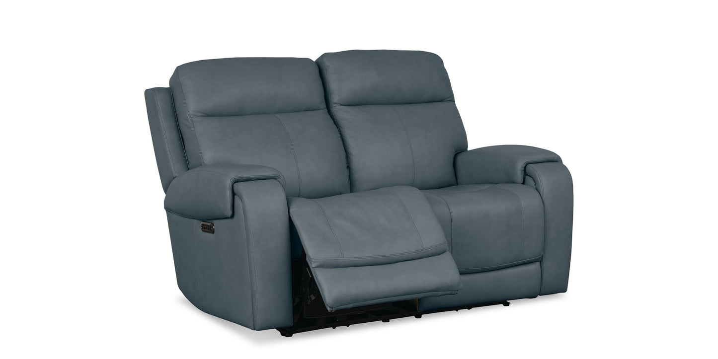 Avery Leather Power Reclining Loveseat Bassett