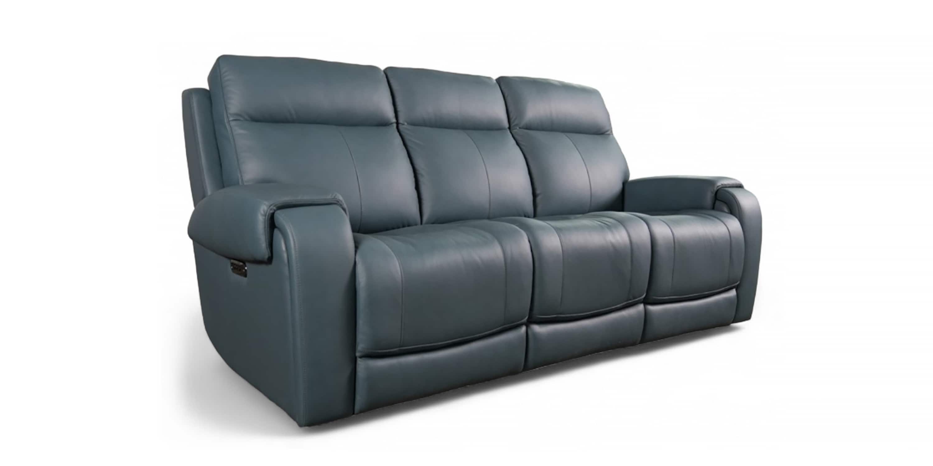 Avery Leather Power Reclining Sofa Bassett