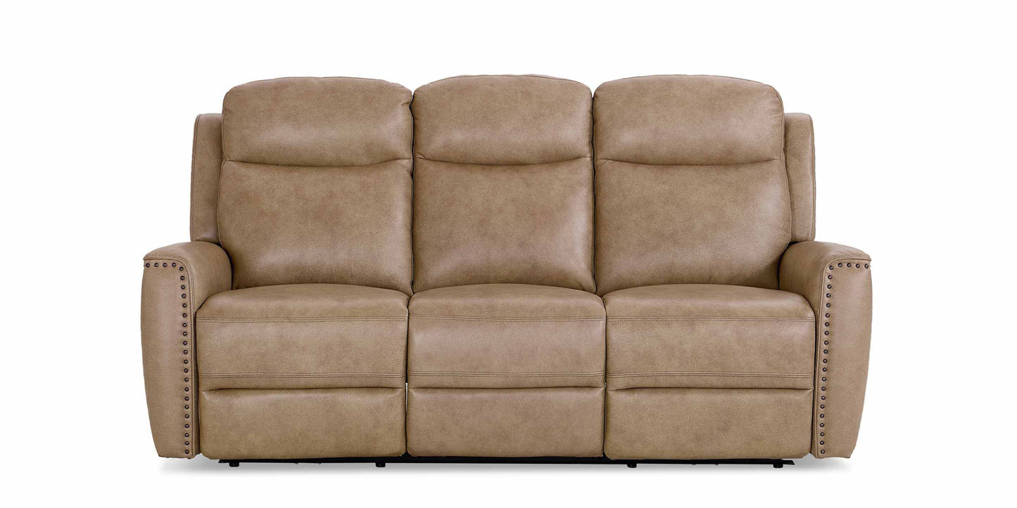 Douglas Leather Power Reclining Sofa Bassett