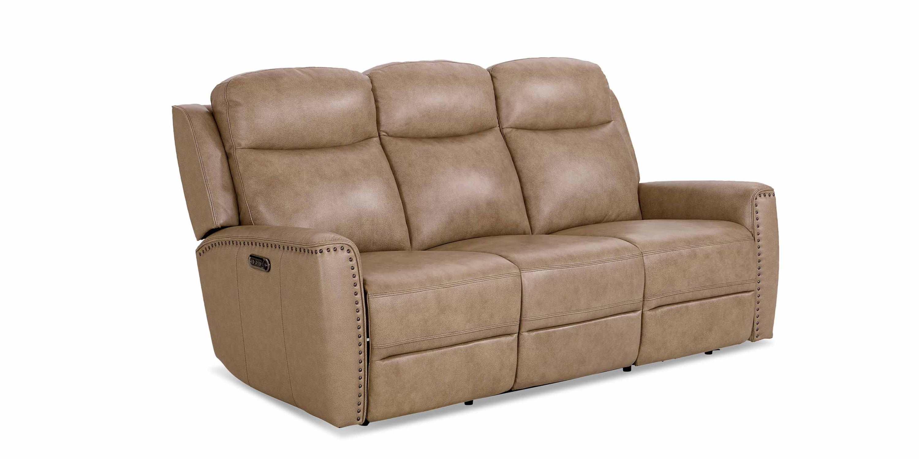 Douglas Leather Power Reclining Sofa Bassett