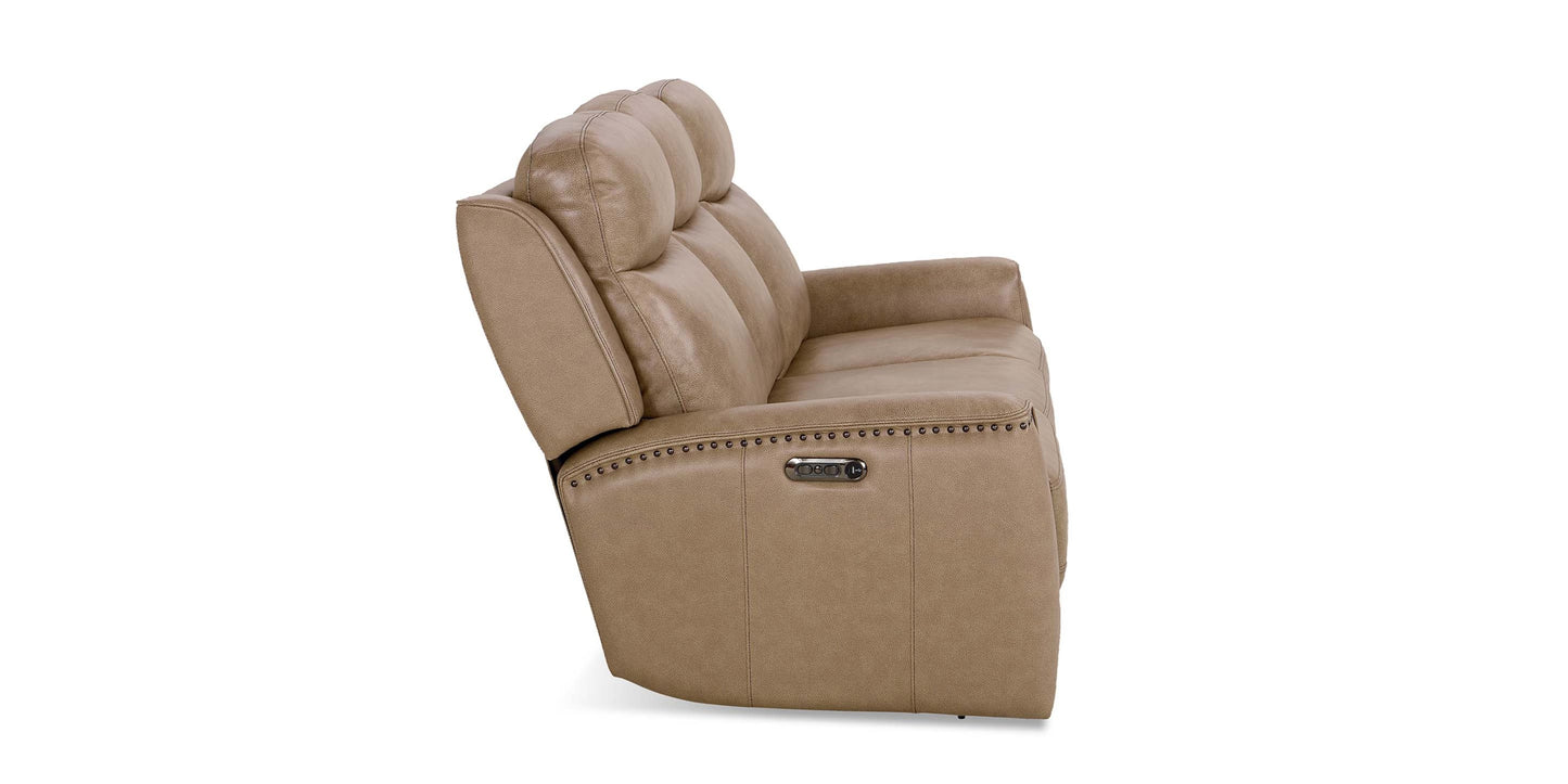 Douglas Leather Power Reclining Sofa Bassett