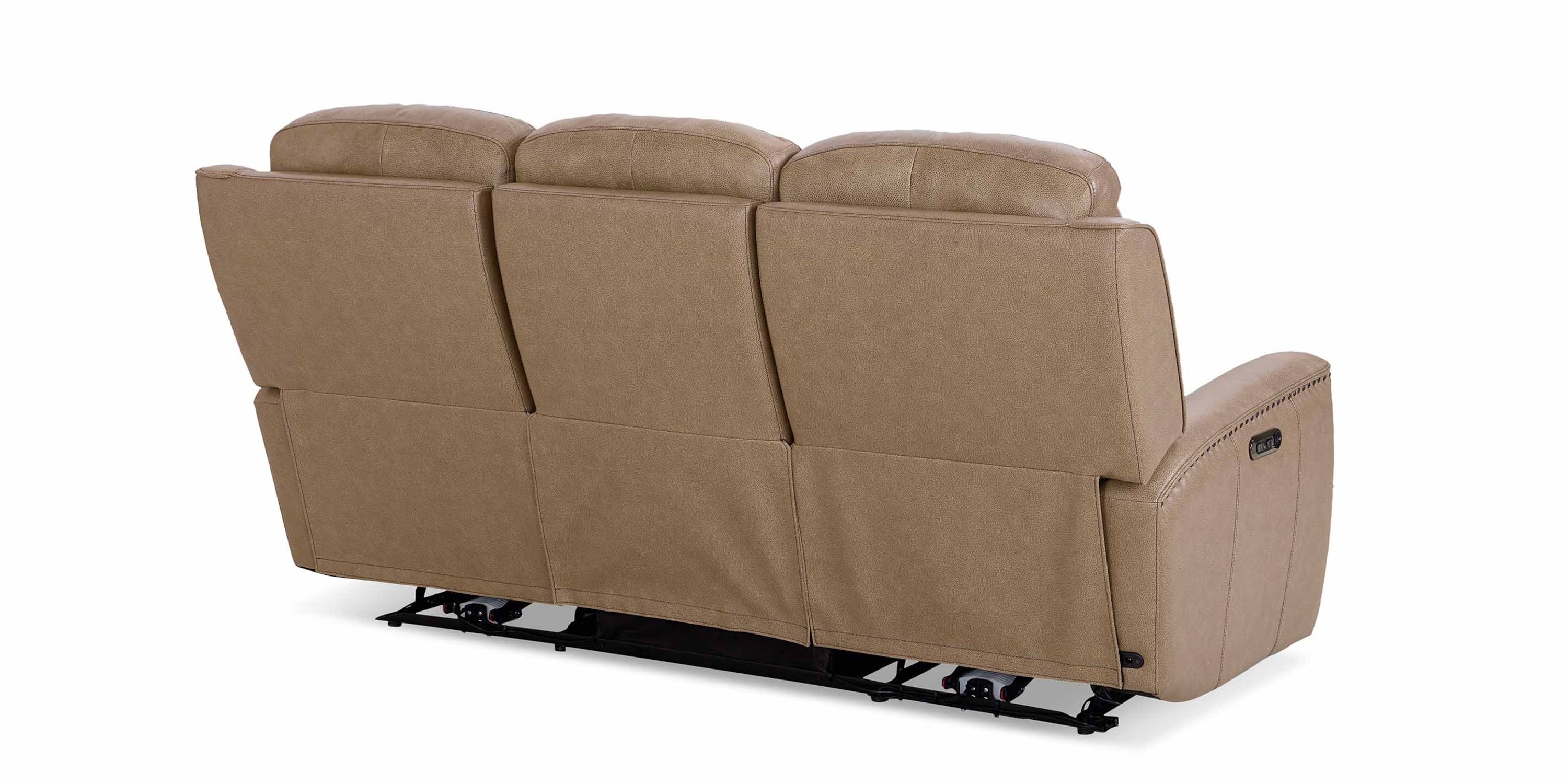 Douglas Leather Power Reclining Sofa Bassett