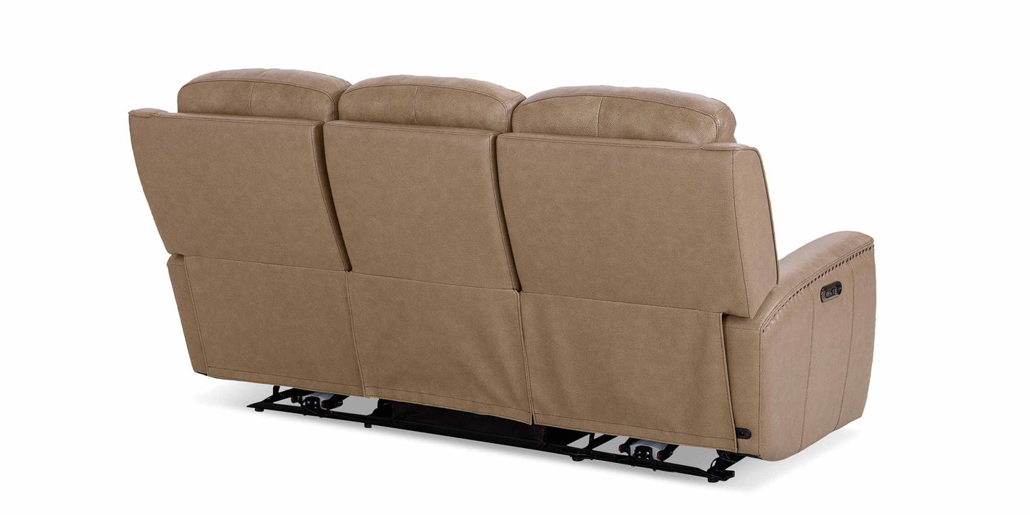 Douglas Leather Power Reclining Sofa Bassett
