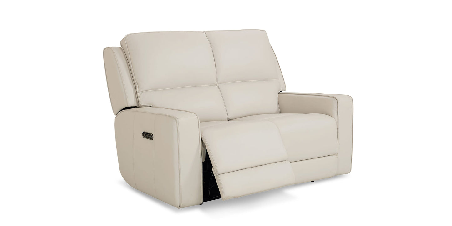 Raymond Leather Power Reclining Loveseat Bassett