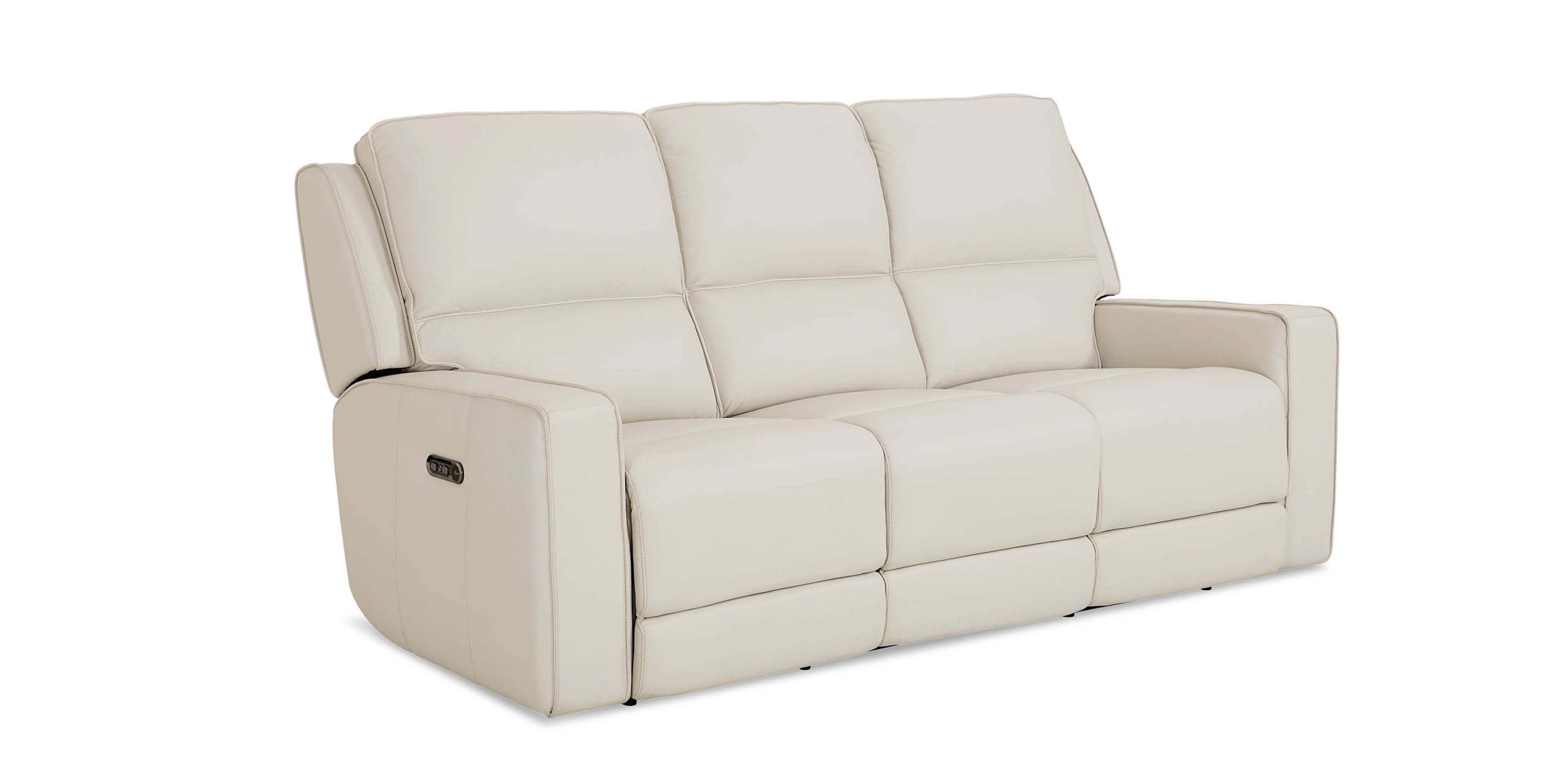 Raymond Leather Power Reclining Sofa Bassett