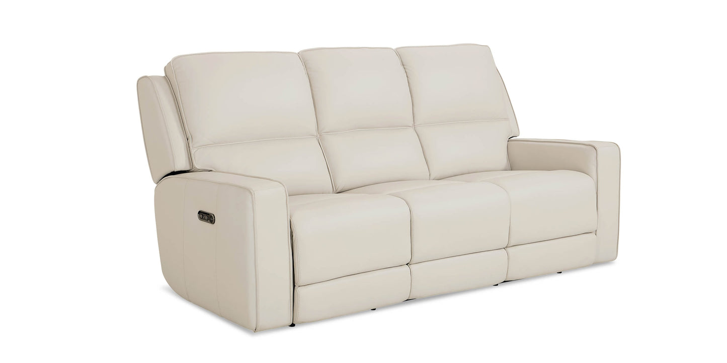 Raymond Leather Power Reclining Sofa Bassett