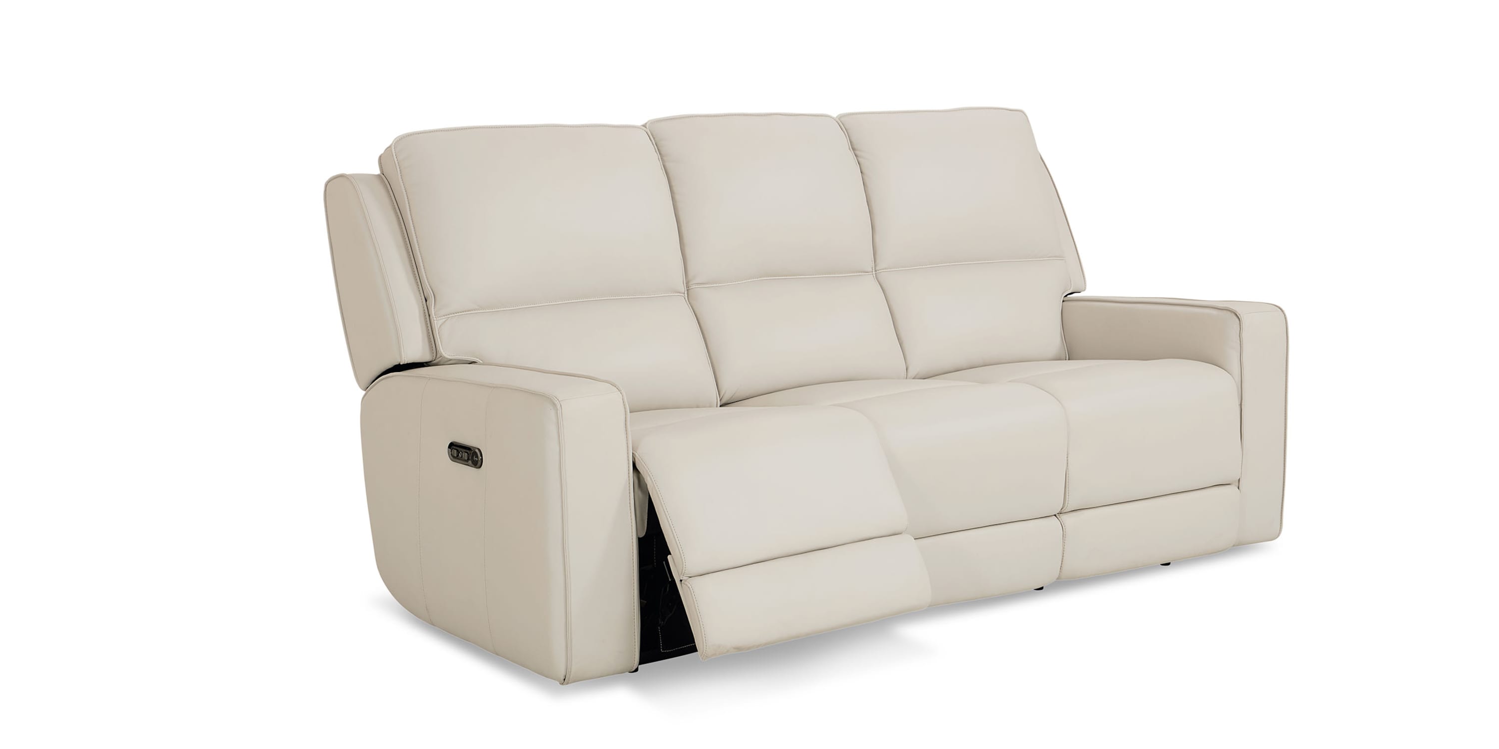 Raymond Leather Power Reclining Sofa Bassett