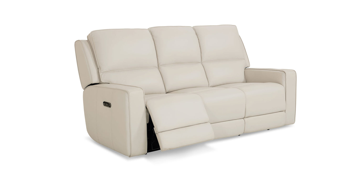 Raymond Leather Power Reclining Sofa Bassett