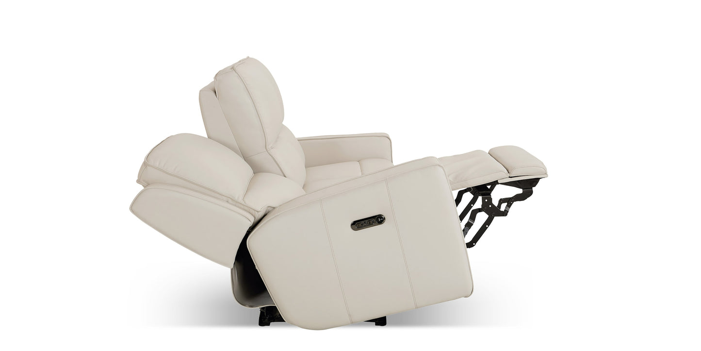 Raymond Leather Power Reclining Sofa Bassett