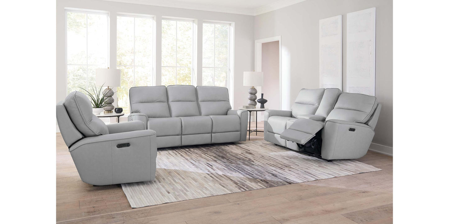 Kenneth Leather Power Reclining Sofa Bassett