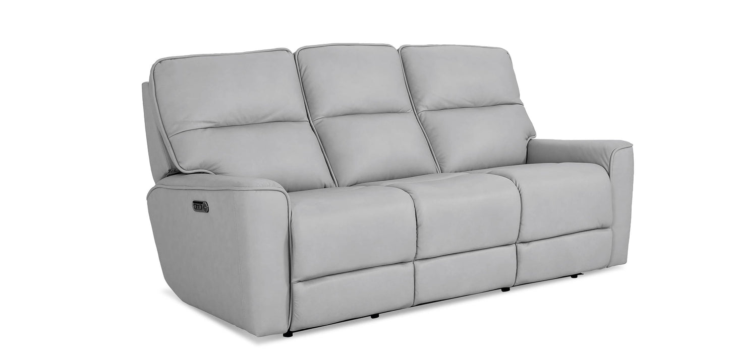 Kenneth Leather Power Reclining Sofa Bassett
