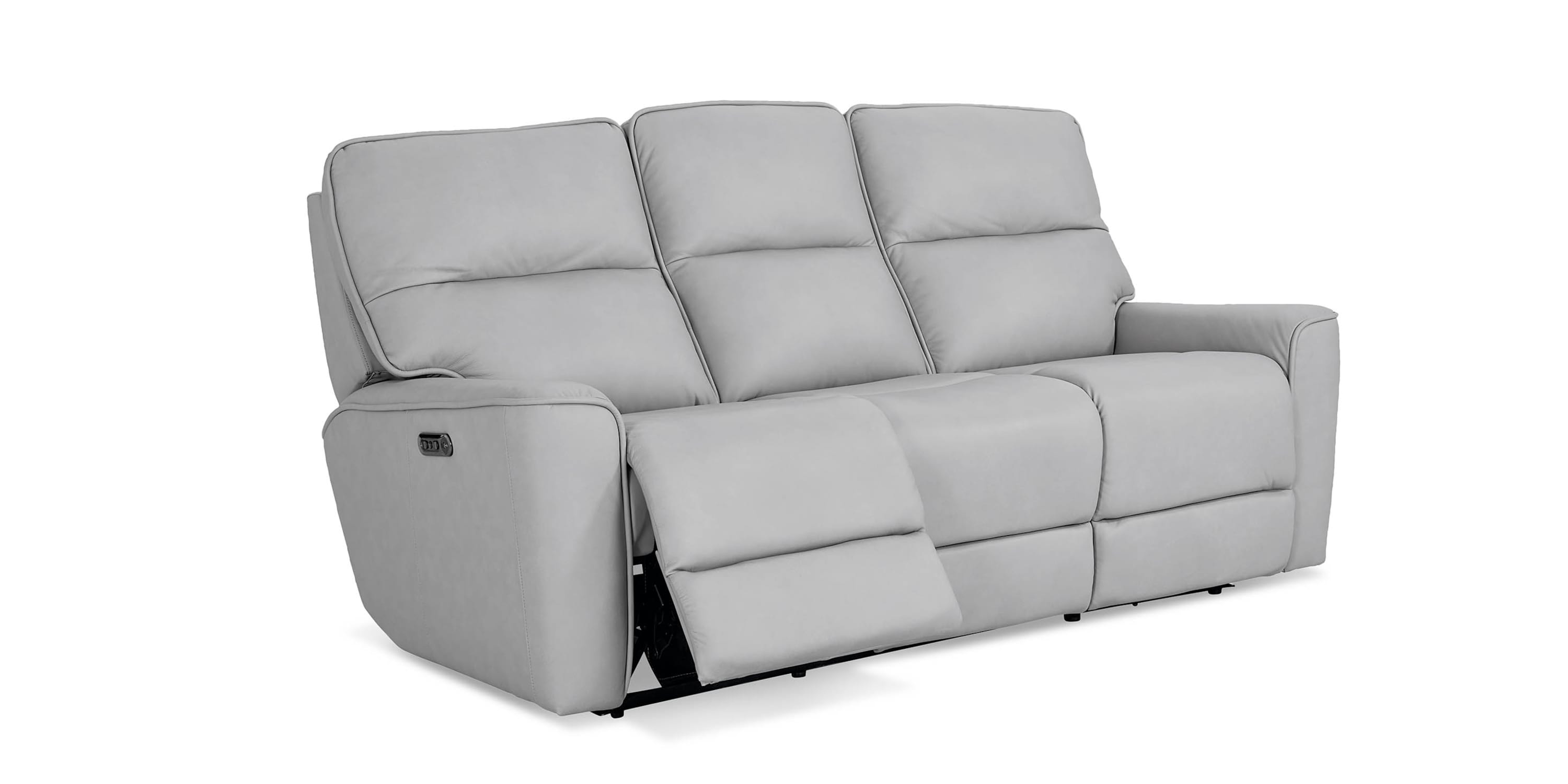 Kenneth Leather Power Reclining Sofa Bassett