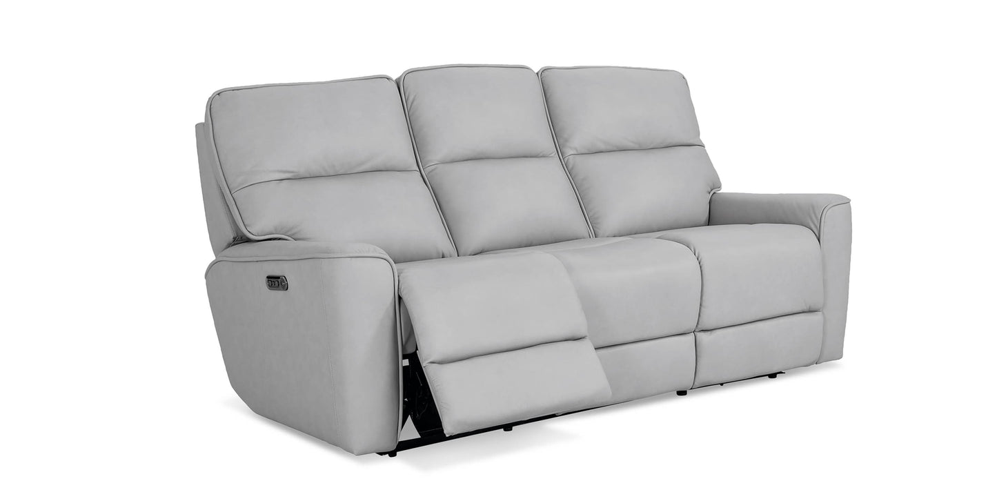 Kenneth Leather Power Reclining Sofa Bassett
