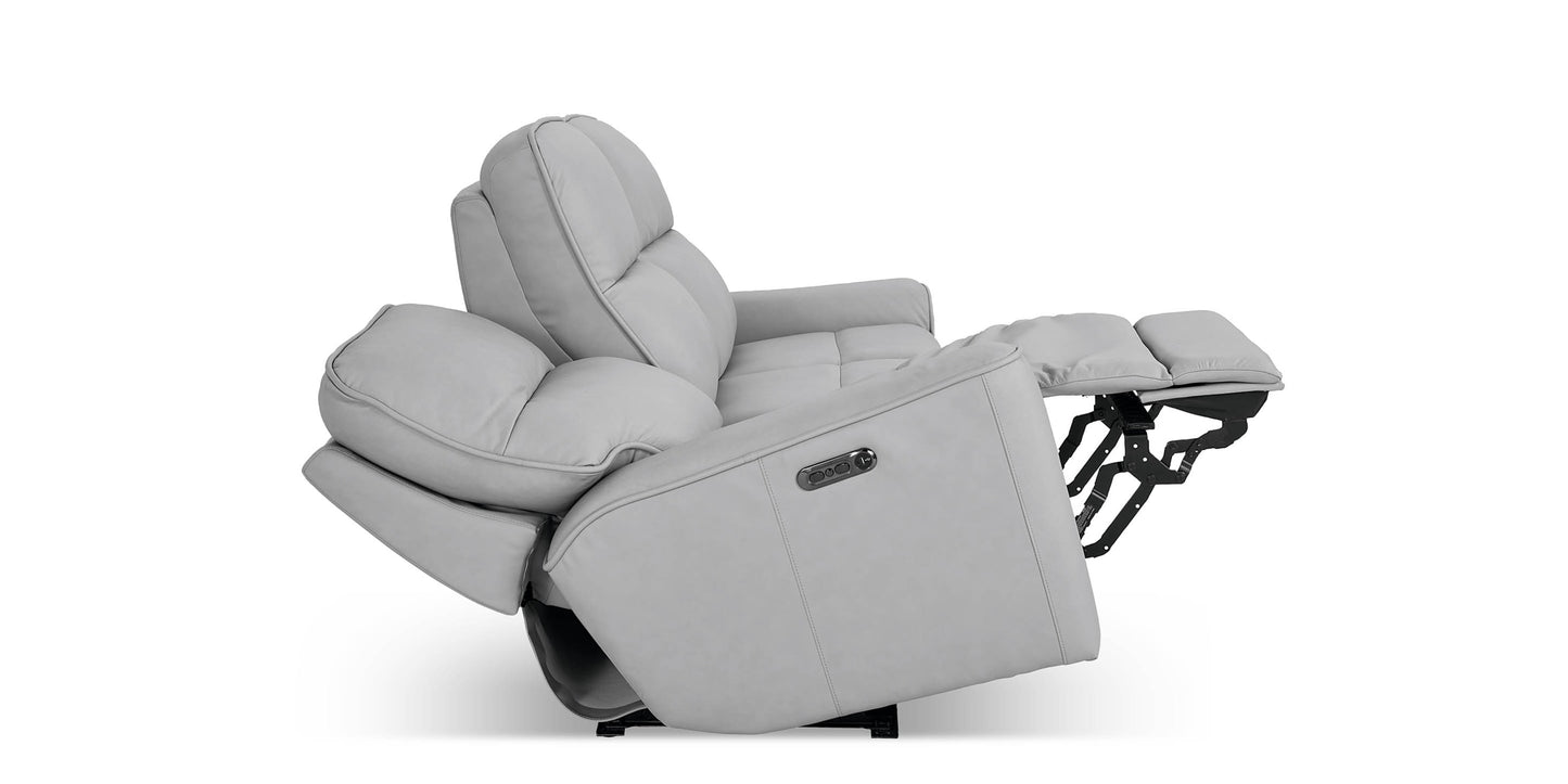 Kenneth Leather Power Reclining Sofa Bassett