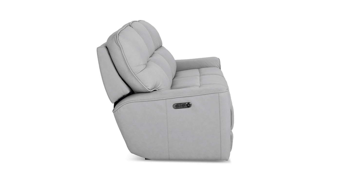 Kenneth Leather Power Reclining Sofa Bassett