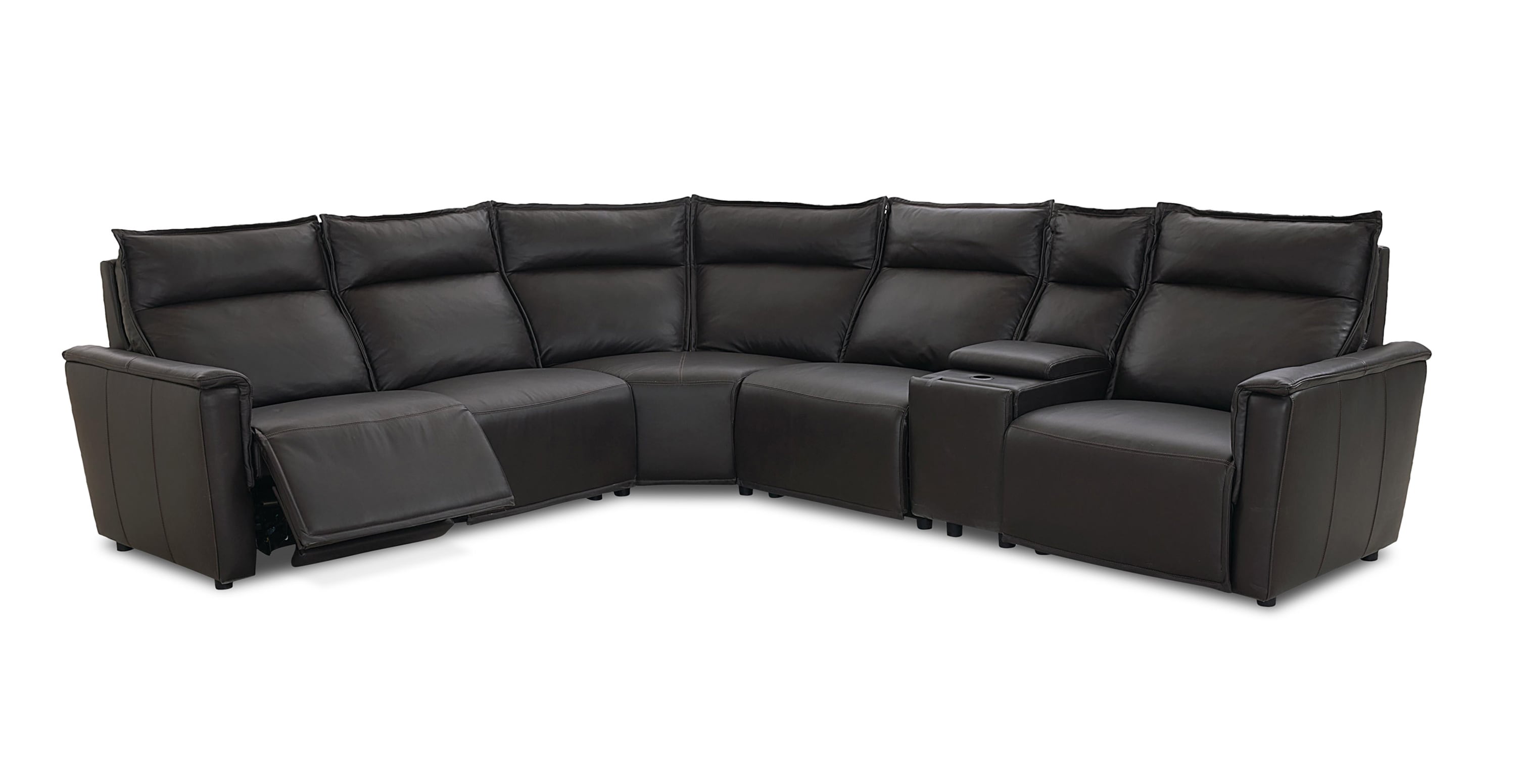 Chauncey Leather Power Reclining Sectional Bassett