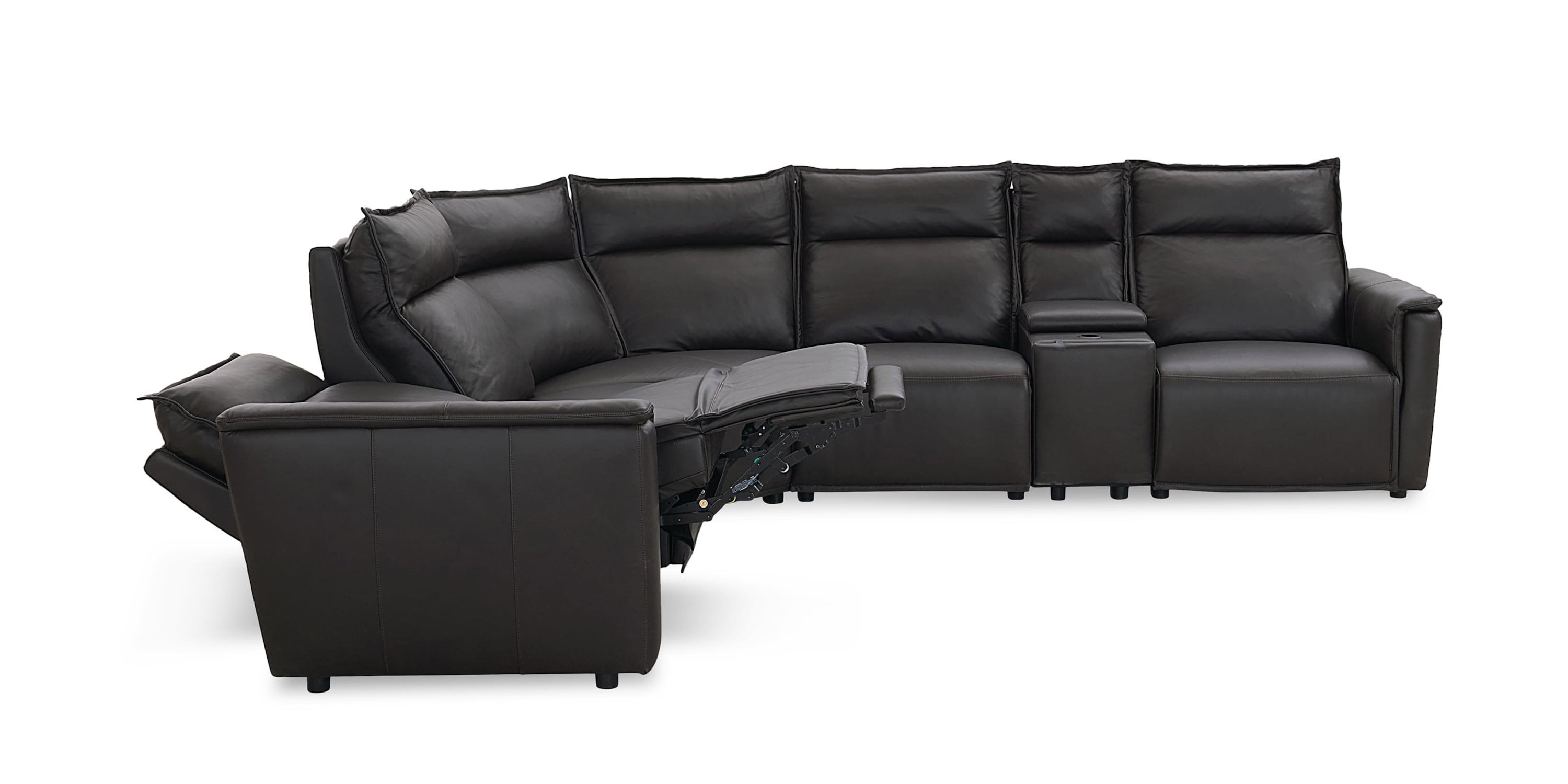 Chauncey Leather Power Reclining Sectional Bassett