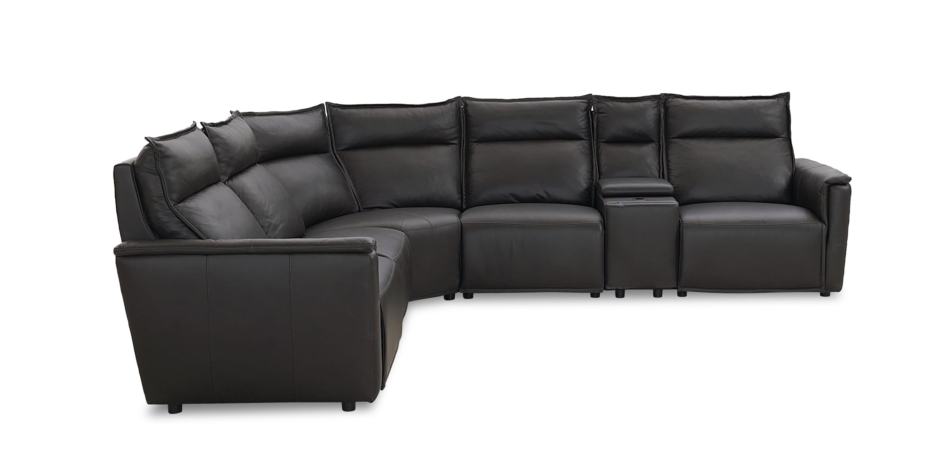 Chauncey Leather Power Reclining Sectional Bassett