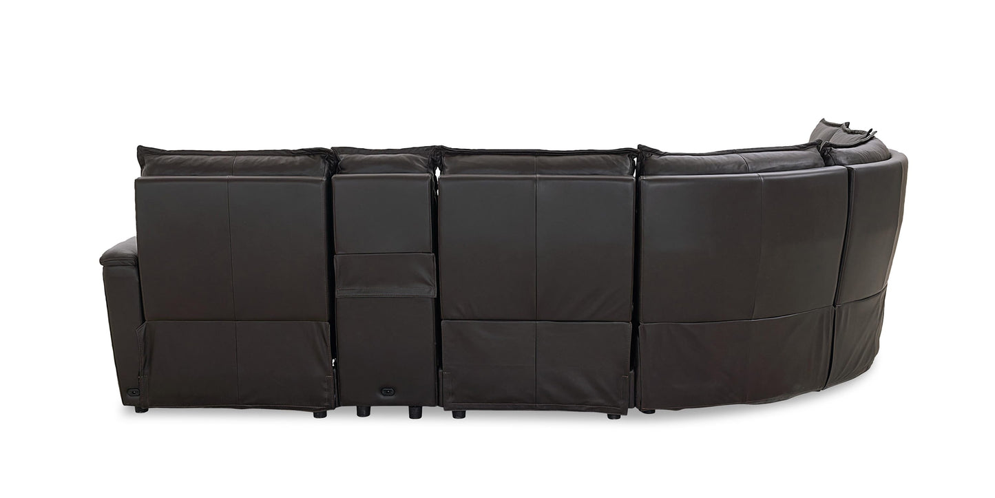 Chauncey Leather Power Reclining Sectional Bassett