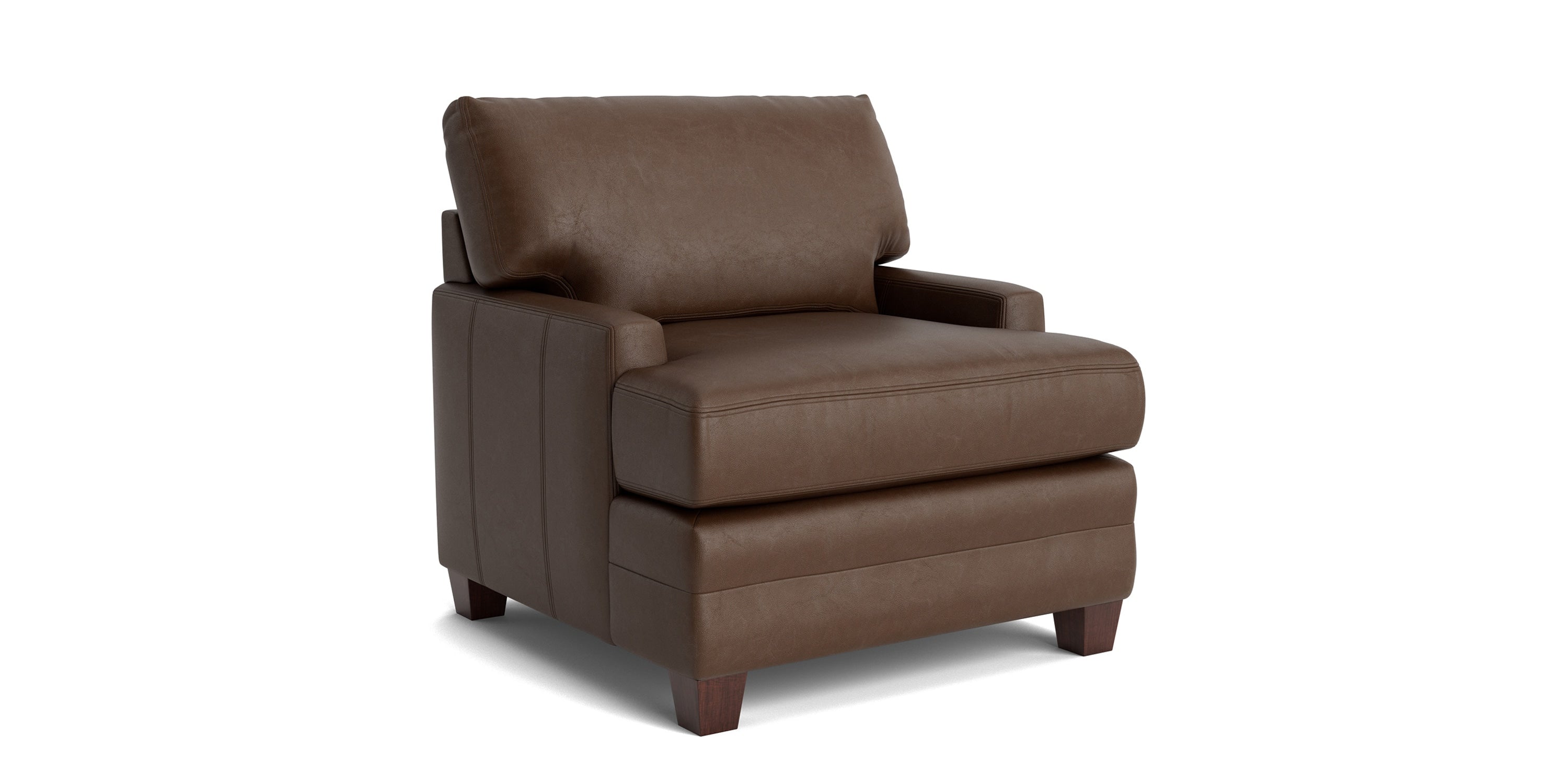 Carolina Leather Track Arm Accent Chair Bassett