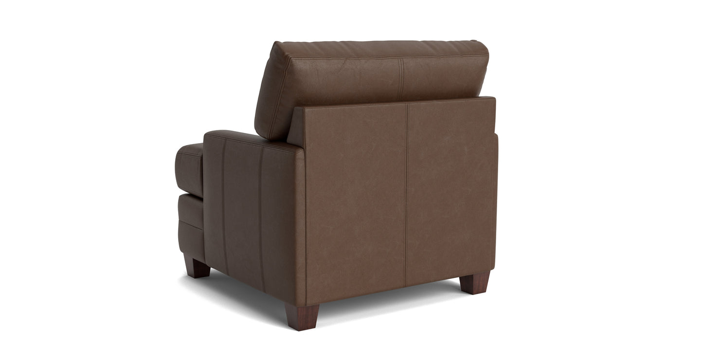 Carolina Leather Track Arm Accent Chair Bassett