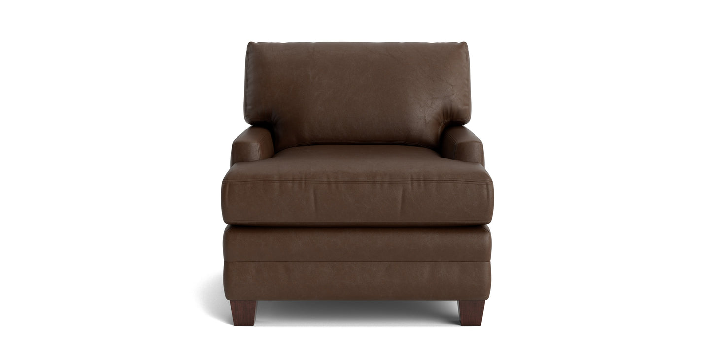 Carolina Leather Track Arm Accent Chair Bassett