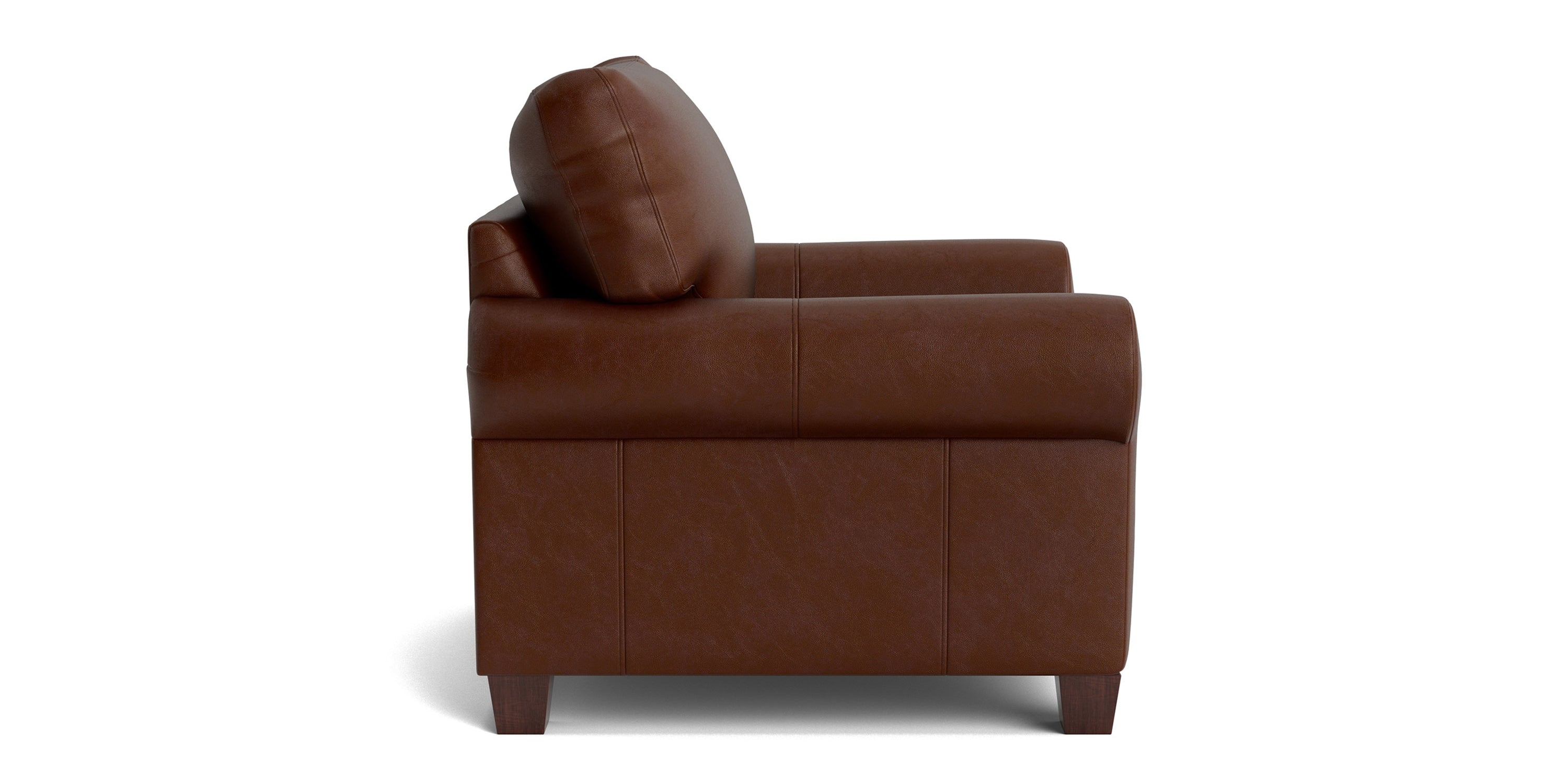 Carolina Leather Roll Arm Chair Bassett