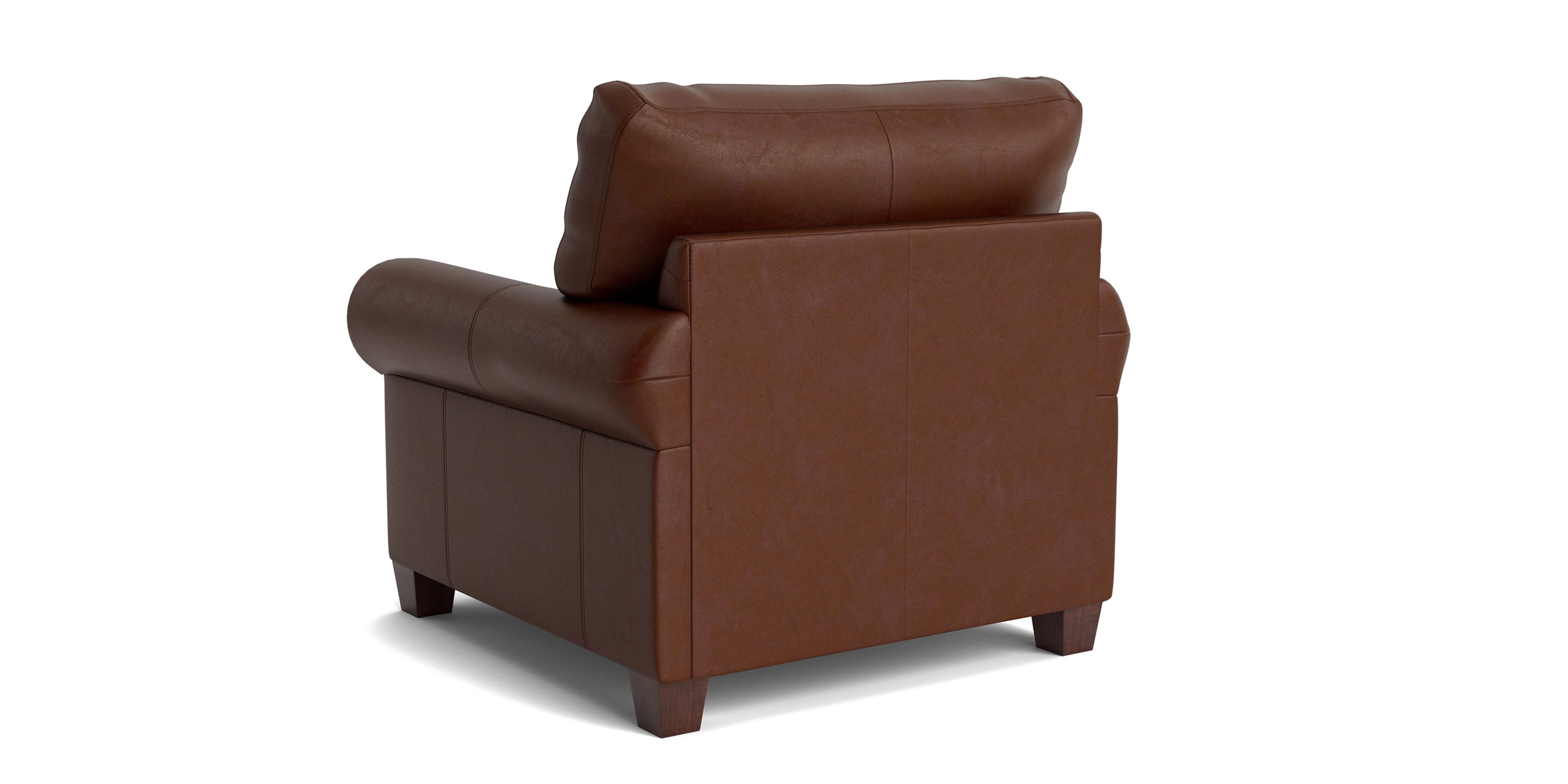 Carolina Leather Roll Arm Chair Bassett