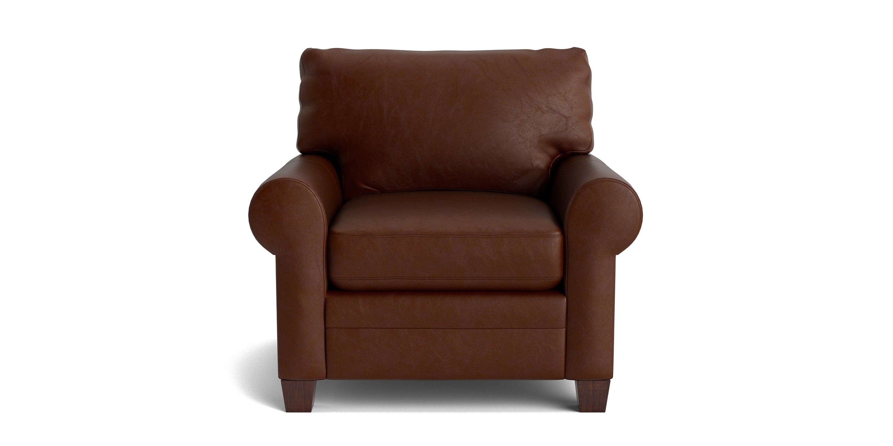 Carolina Leather Roll Arm Chair Bassett