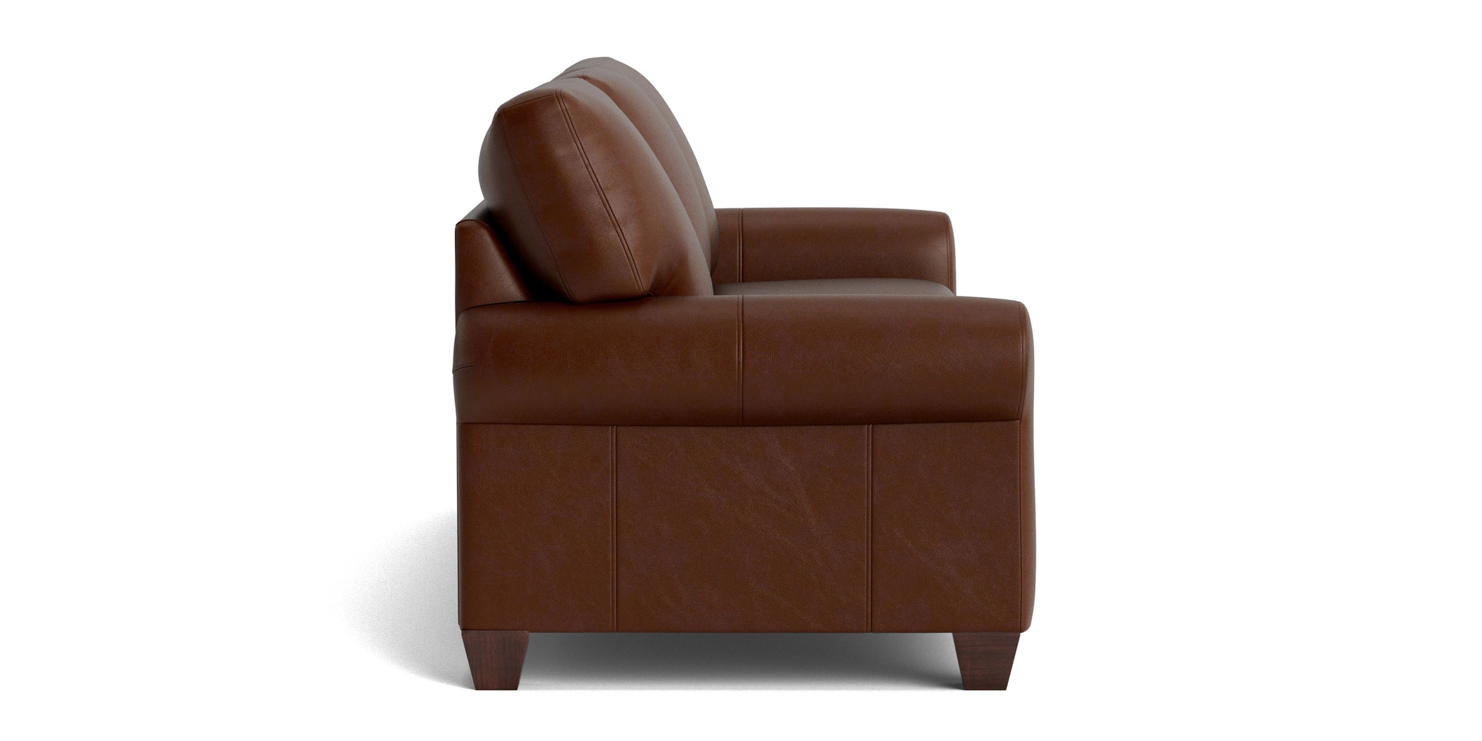 Carolina Leather Roll Arm Sofa Bassett