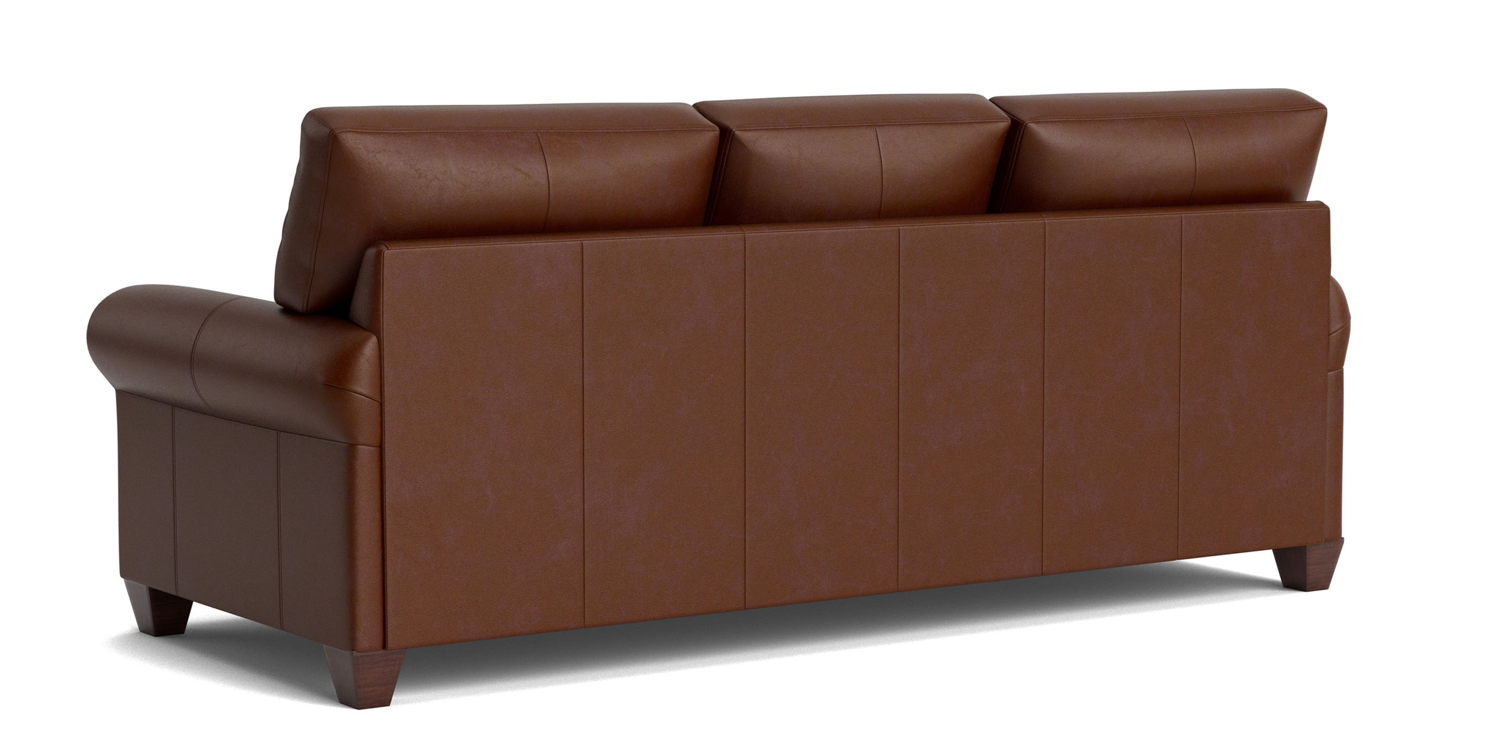 Carolina Leather Roll Arm Sofa Bassett