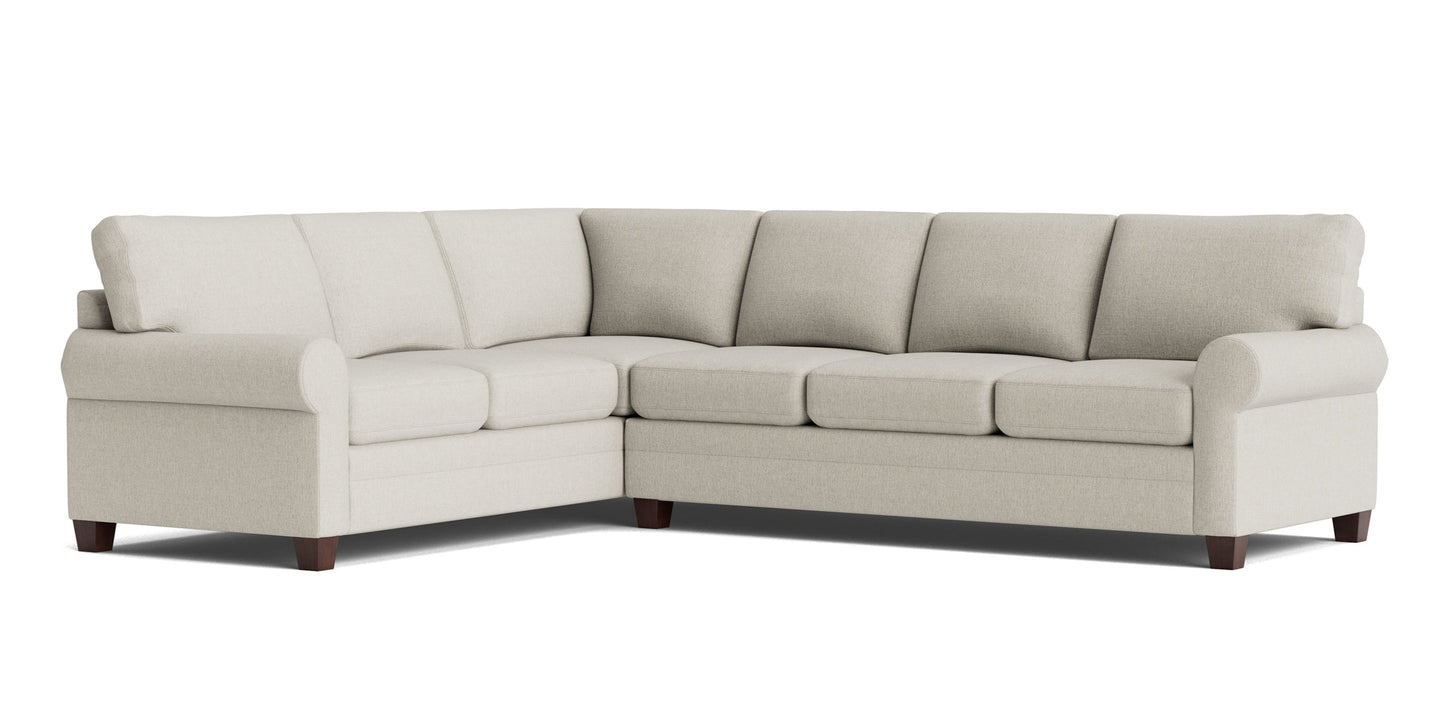 Carolina Roll Arm L-Shaped Sectional Bassett